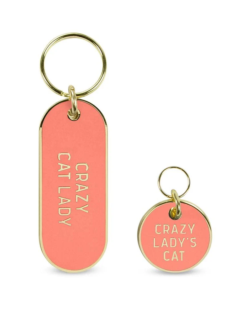 Crazy Cat Lady Keychain & Cat Tag Set (FINAL SALE)