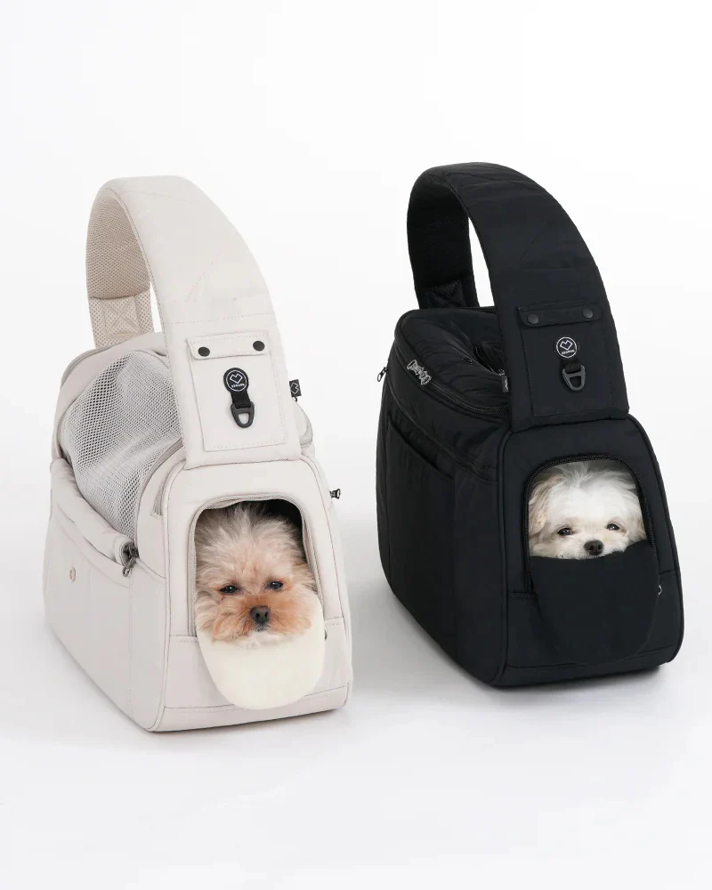 Crossbody SMART Sling Dog Carrier in Black or Beige