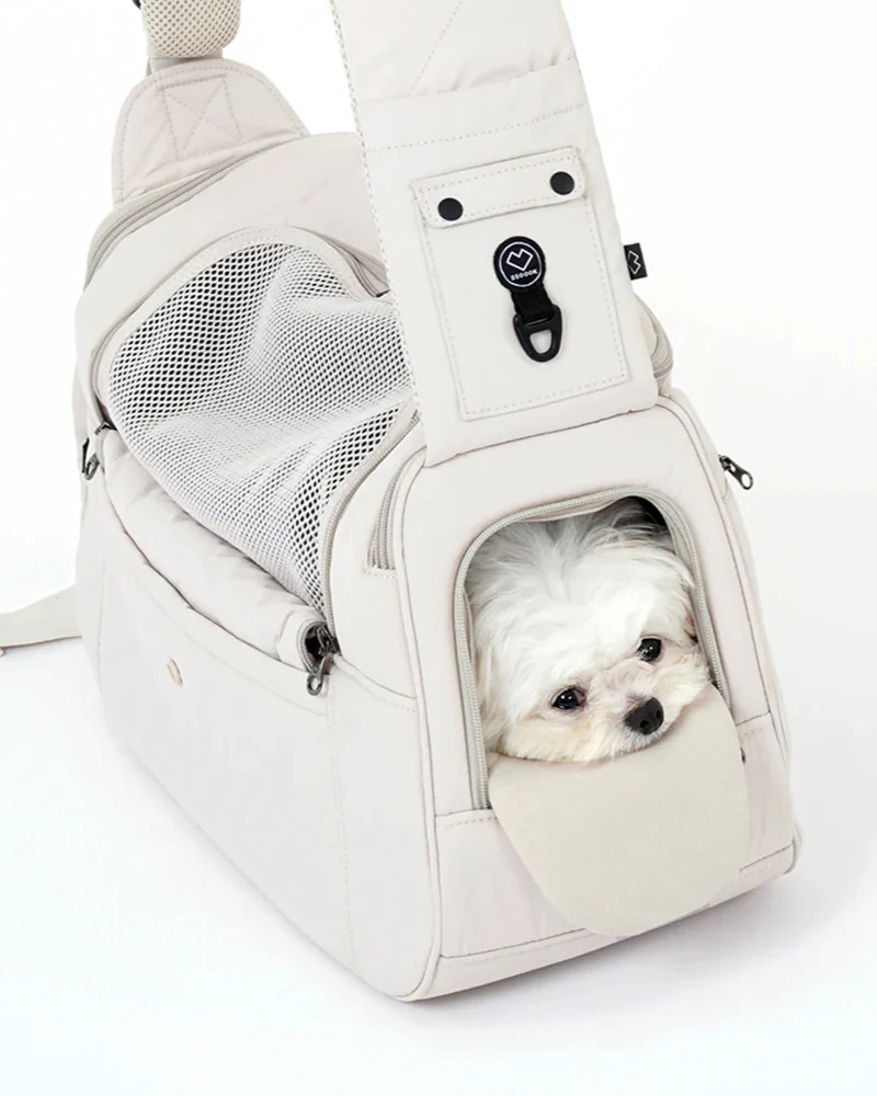 Crossbody SMART Sling Dog Carrier in Black or Beige - Image 10