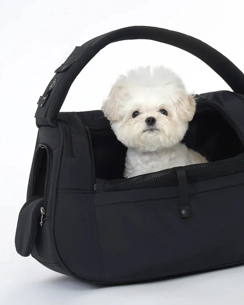 Crossbody SMART Sling Dog Carrier in Black or Beige - Image 6