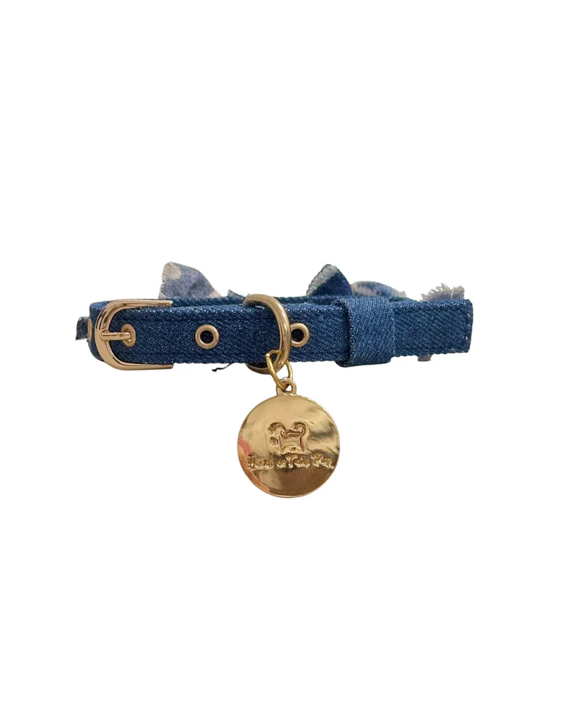 Denim Bow Collar for Dogs (Made in the USA) - Image 5