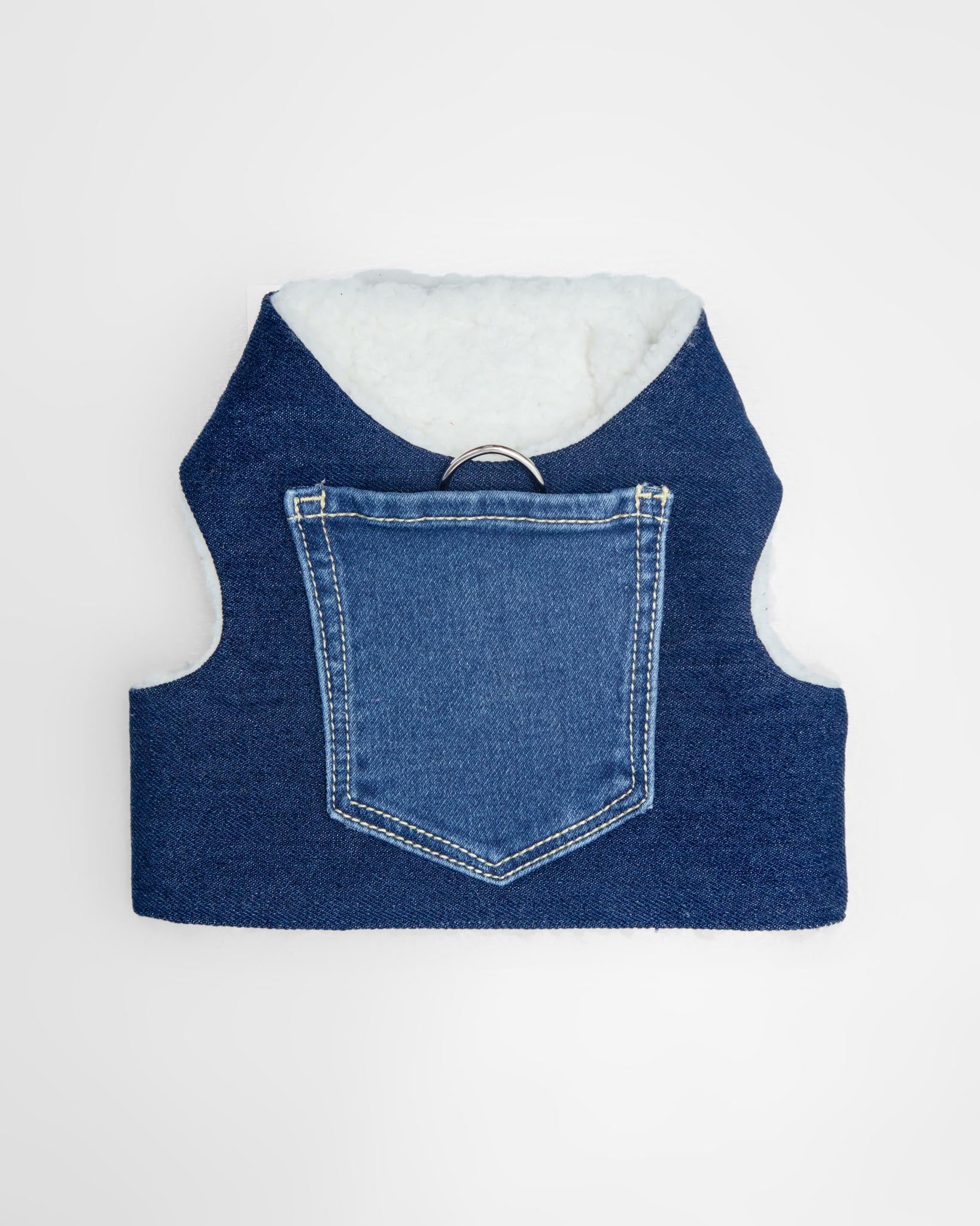 Denim & Shearling Sherpa Dog Harness (Made in the USA) (Dog & Co. Exclusive)