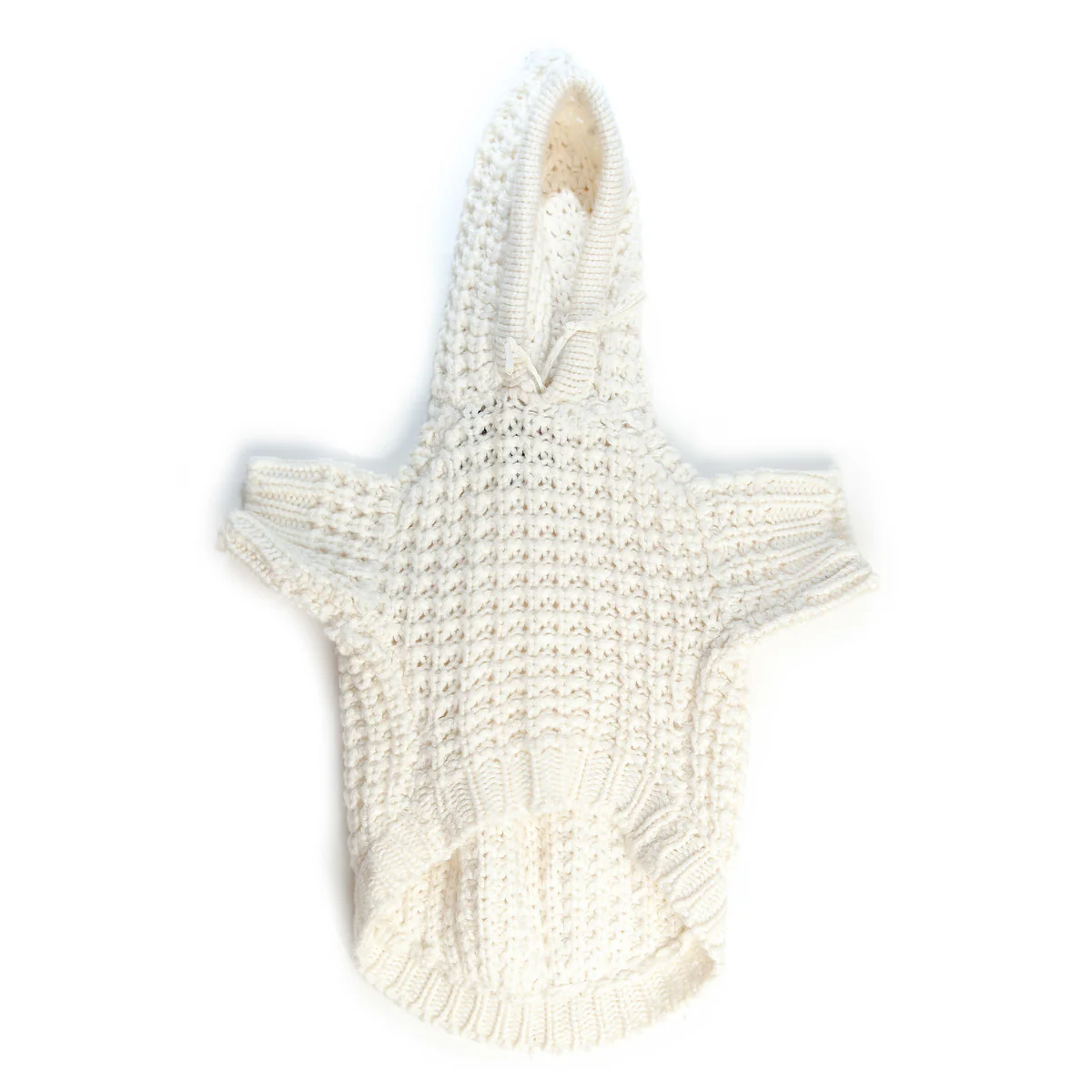DNY | Chunky Knit Beach Hoodie in Vanilla - Image 3