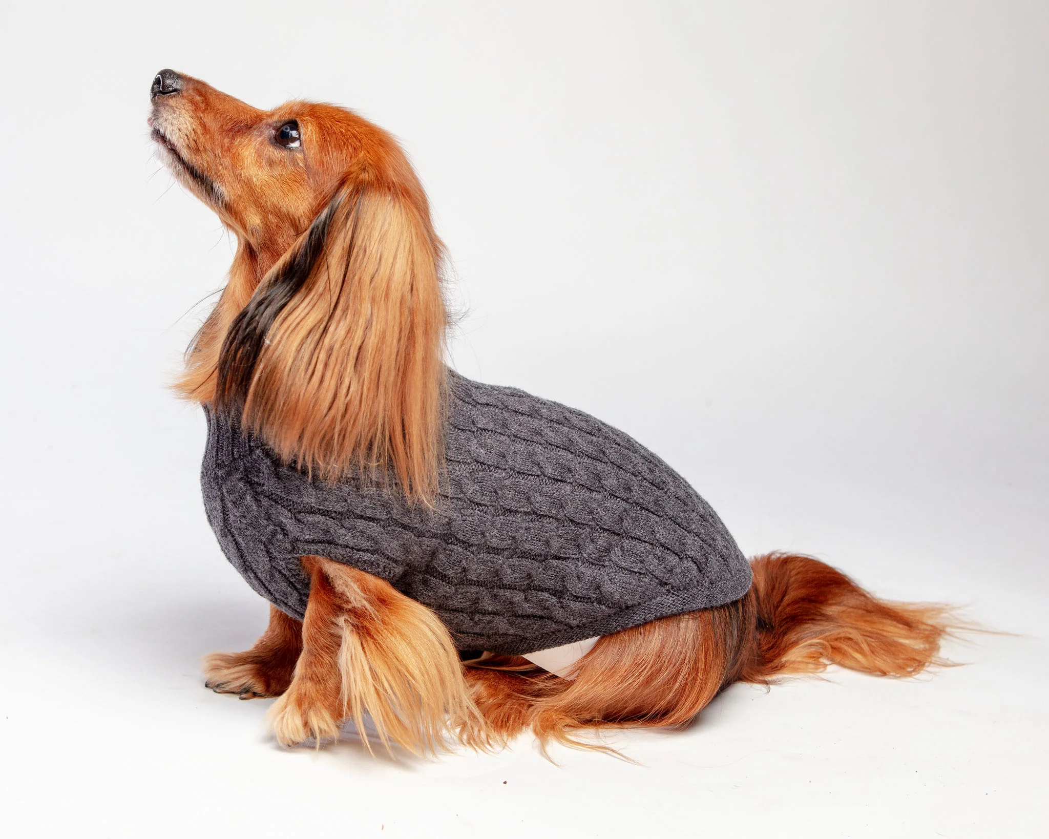 The Uptown Cable Knit Sweater in City Slush Grey Merino Wool (Made in NYC) (FINAL SALE) - Image 11
