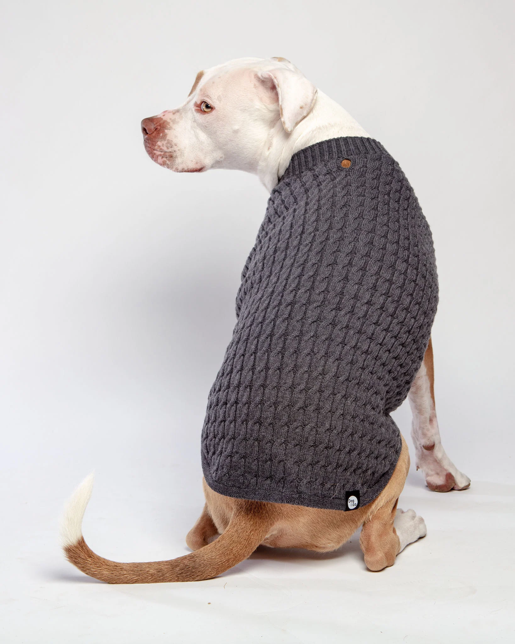The Uptown Cable Knit Sweater in City Slush Grey Merino Wool (Made in NYC) (FINAL SALE) - Image 3