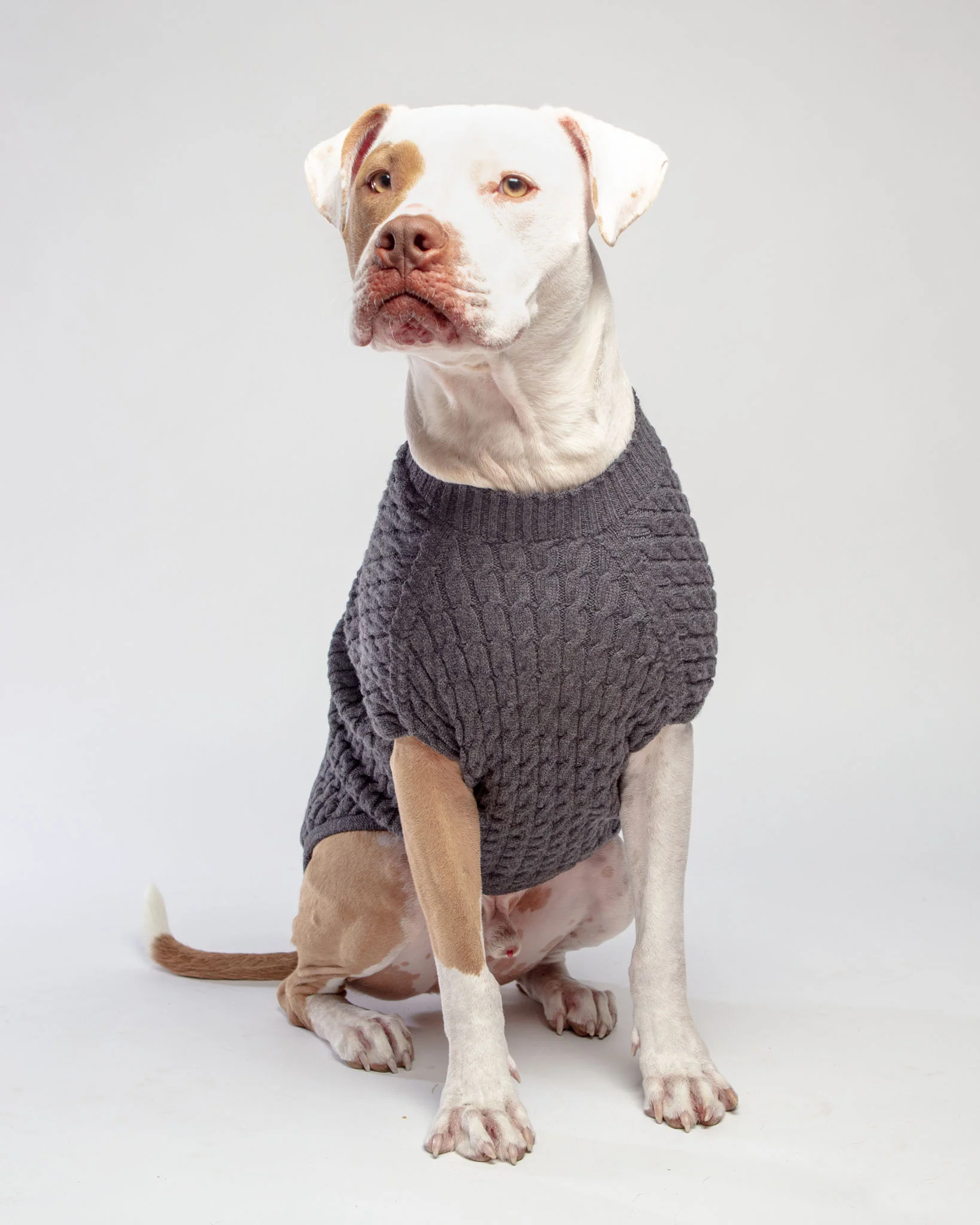 The Uptown Cable Knit Sweater in City Slush Grey Merino Wool (Made in NYC) (FINAL SALE) - Image 7