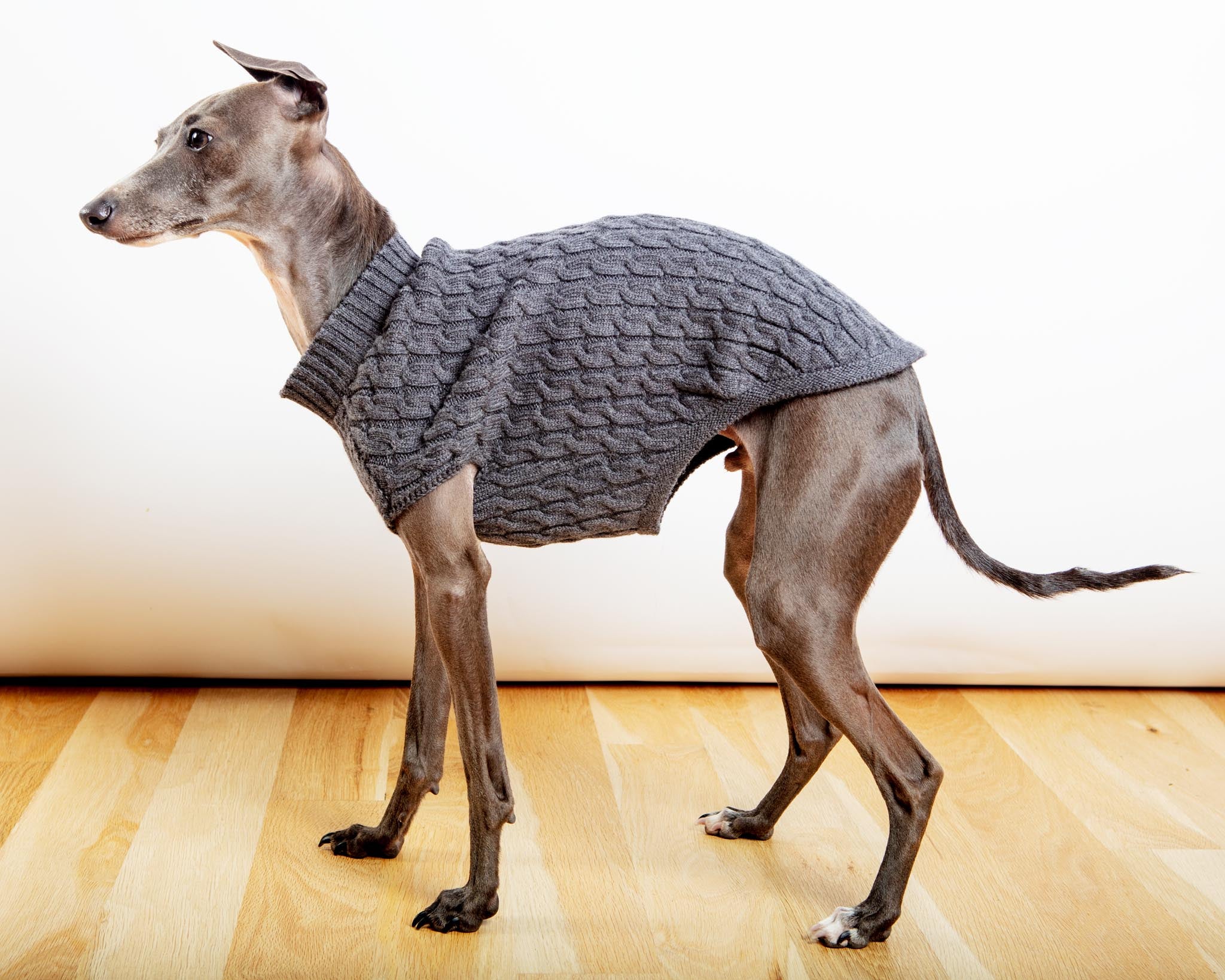 The Uptown Cable Knit Sweater in City Slush Grey Merino Wool (Made in NYC) (FINAL SALE) - Image 9