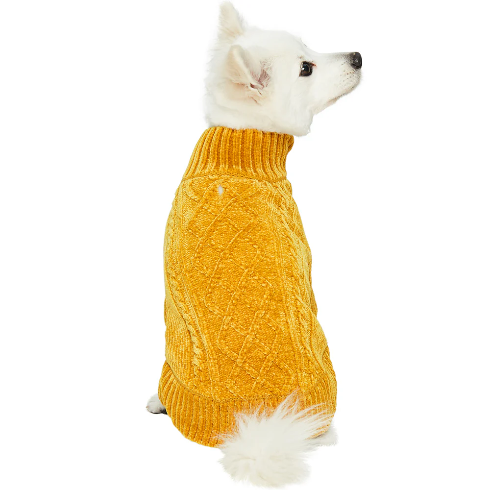 Cozy Chenille Dog Sweater in Mustard (FINAL SALE) - Image 7