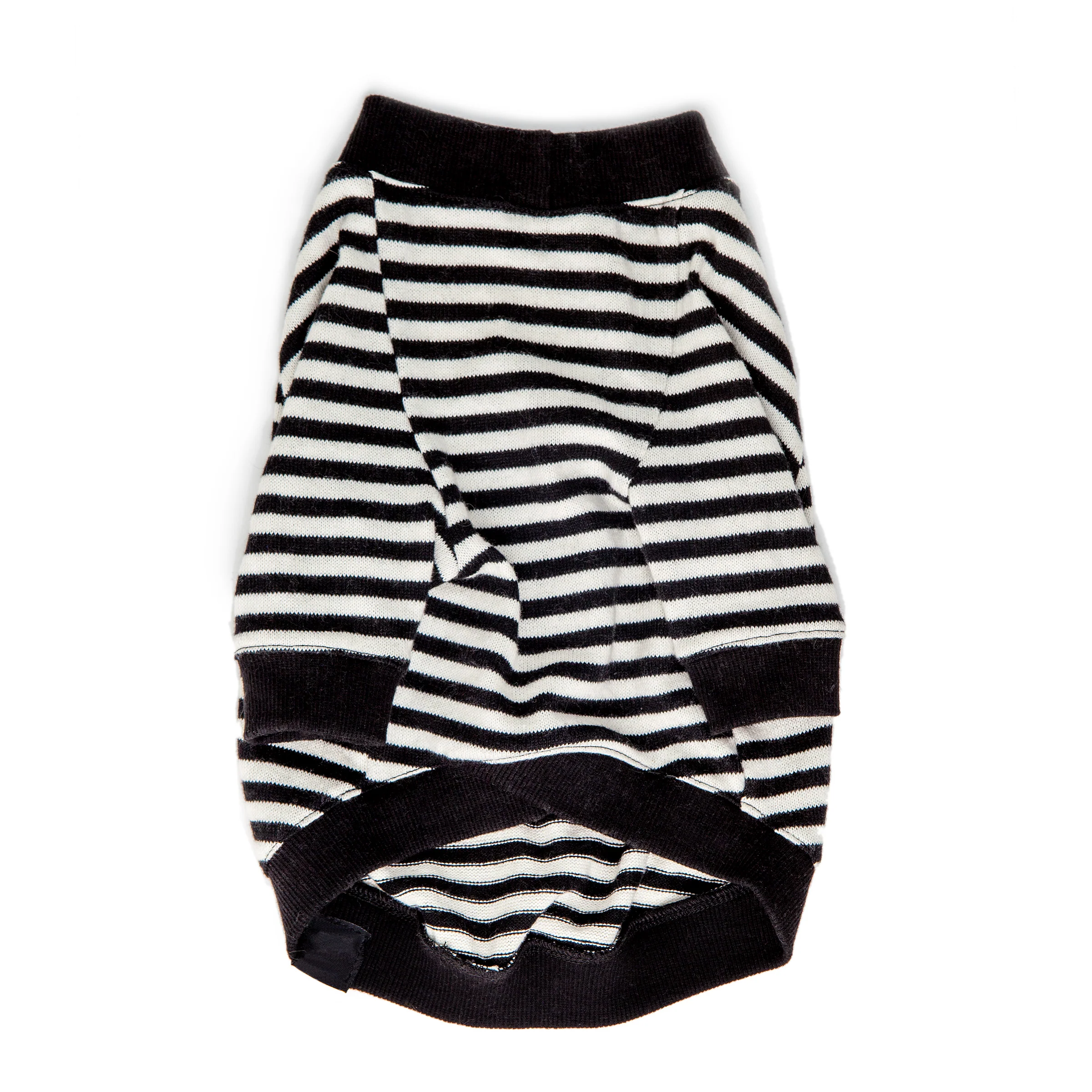 Cheeky Stripe Pullover in Black & White with Black Trim - Image 3