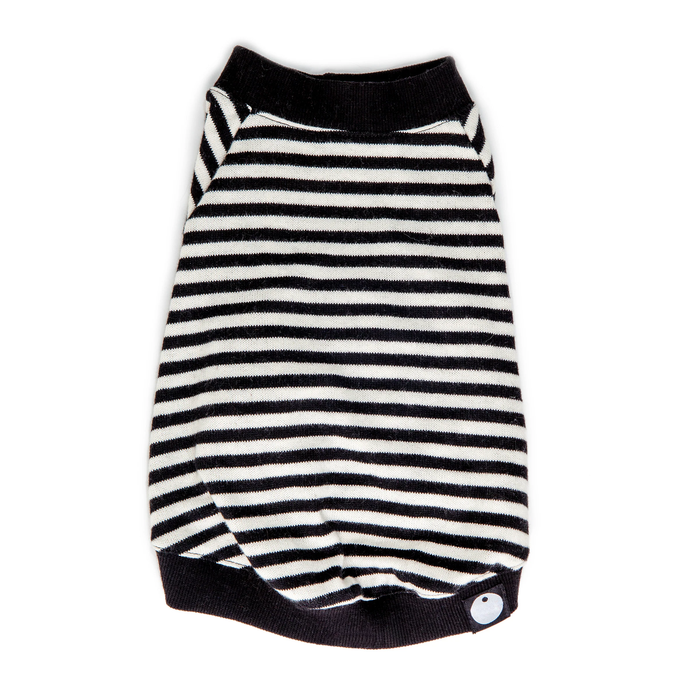 Cheeky Stripe Pullover in Black & White with Black Trim - Image 4