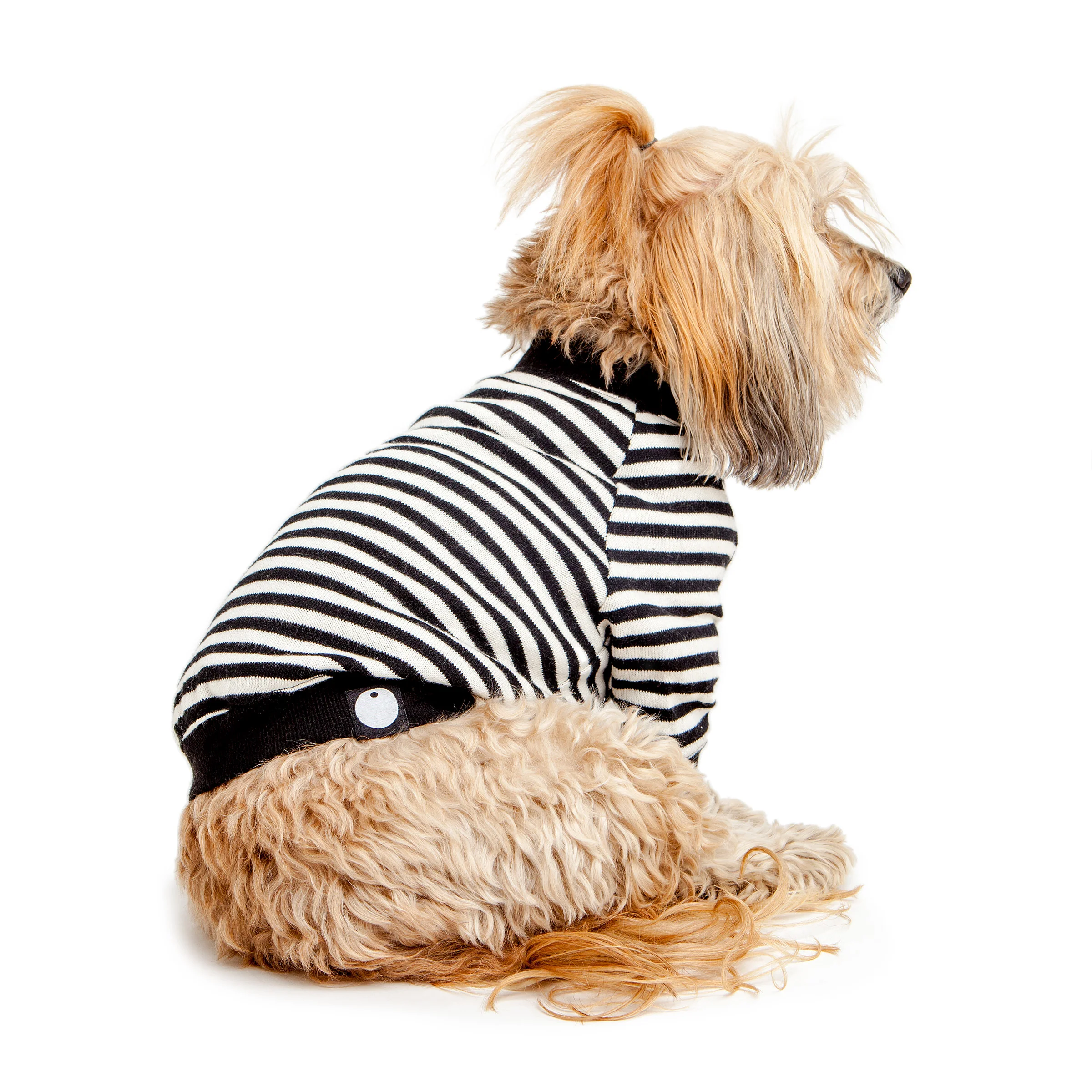 Cheeky Stripe Pullover in Black & White with Black Trim - Image 6