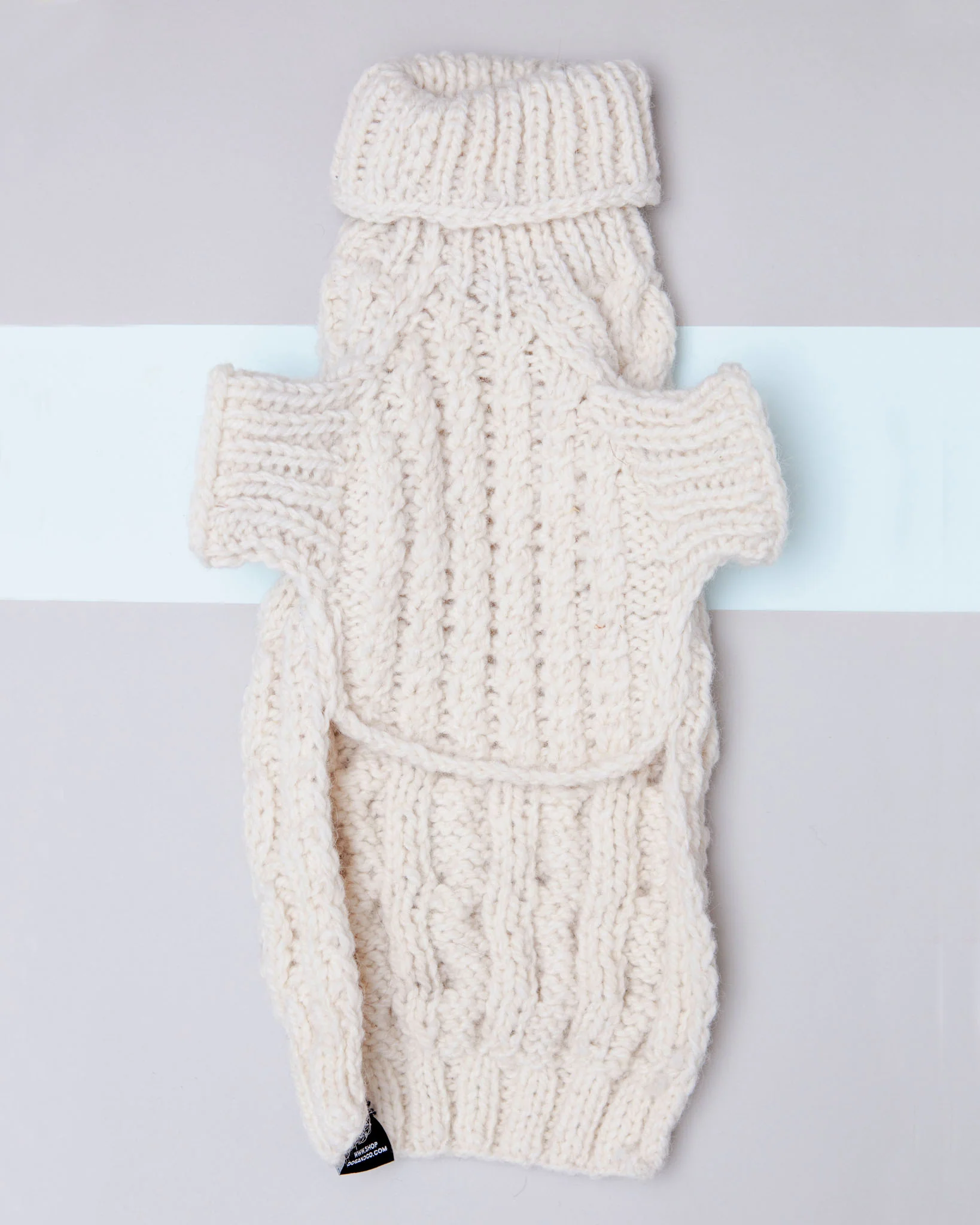Downtown Roll Neck Dog Sweater in Natural (FINAL SALE) - Image 4