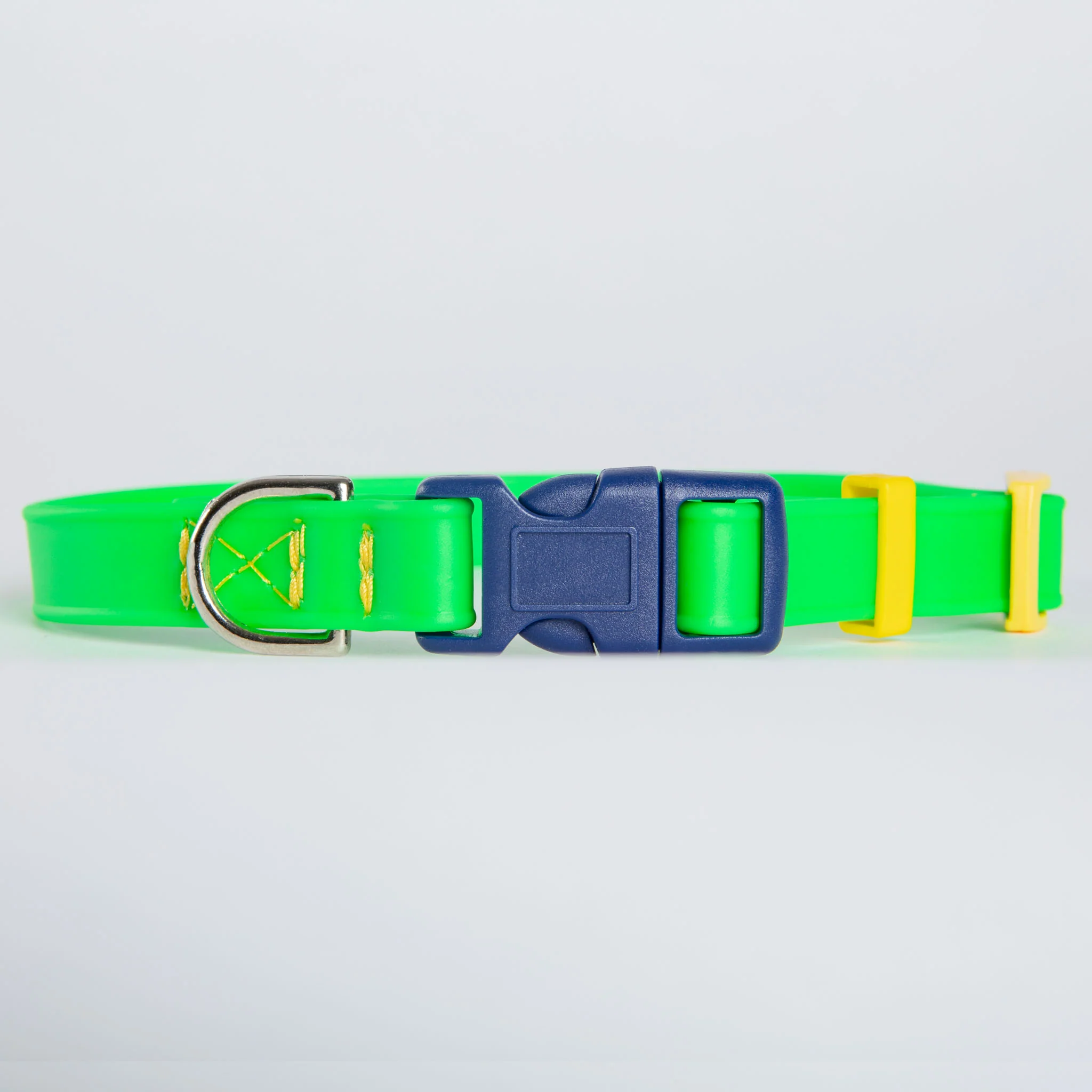 A Walk in the Park Dog Collar in Neon Green (Made in the USA) - Image 4