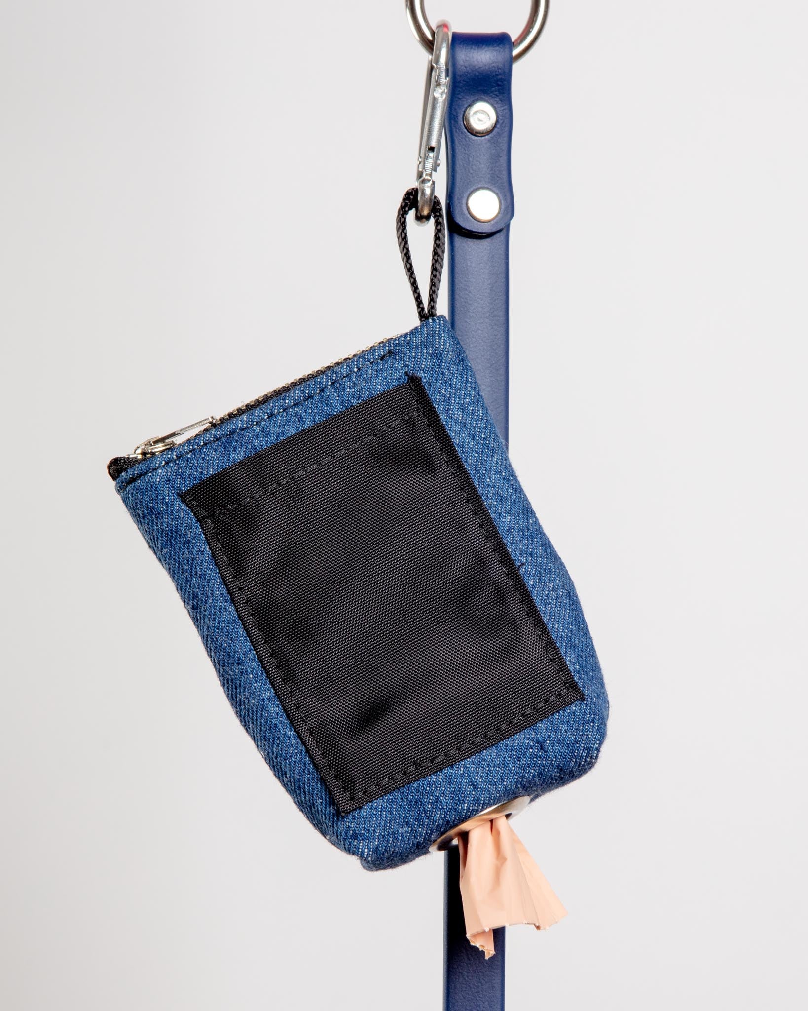 Good Girl Bag Treat + Poop Bag Holder in Denim + Black (Made in NYC) - Image 4