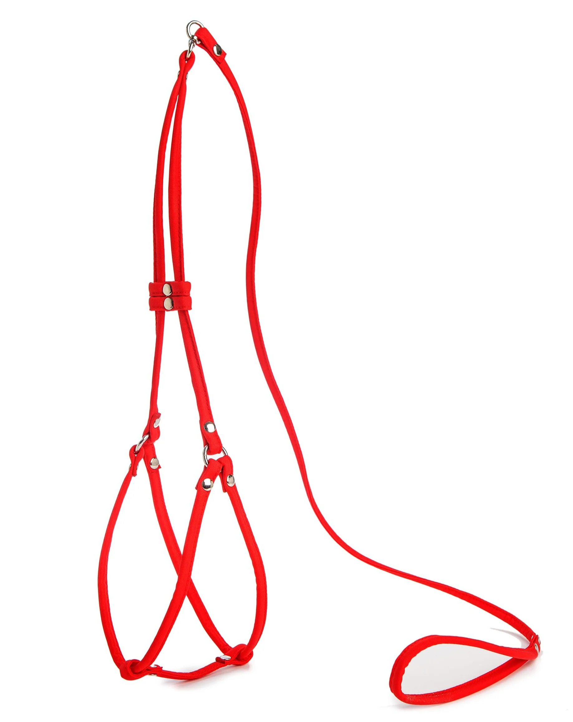 Nylon Step-In Adjustable Dog Harness in Red (Made in the USA) - Image 4