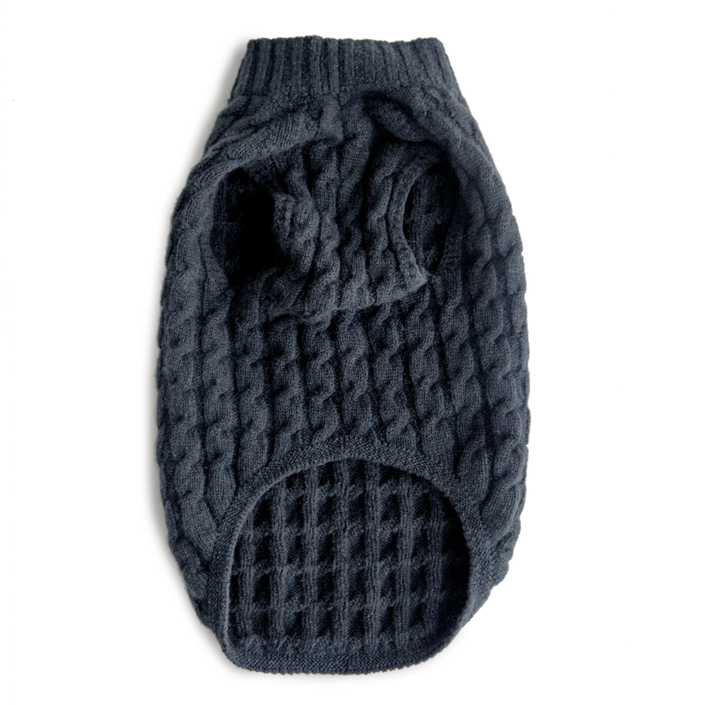 The Topo Cashmere Cable Knit Dog Sweater in Nightwatch Green - Image 4