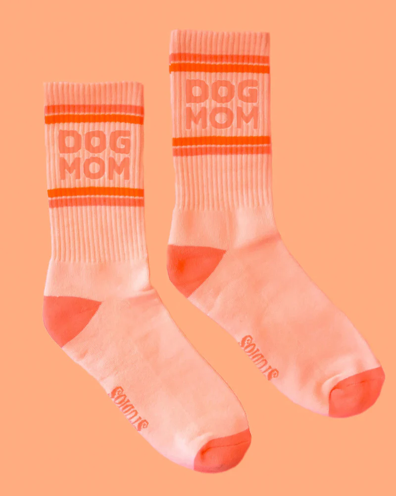 Dog Mom Striped Ribbed Crew Socks - Image 2