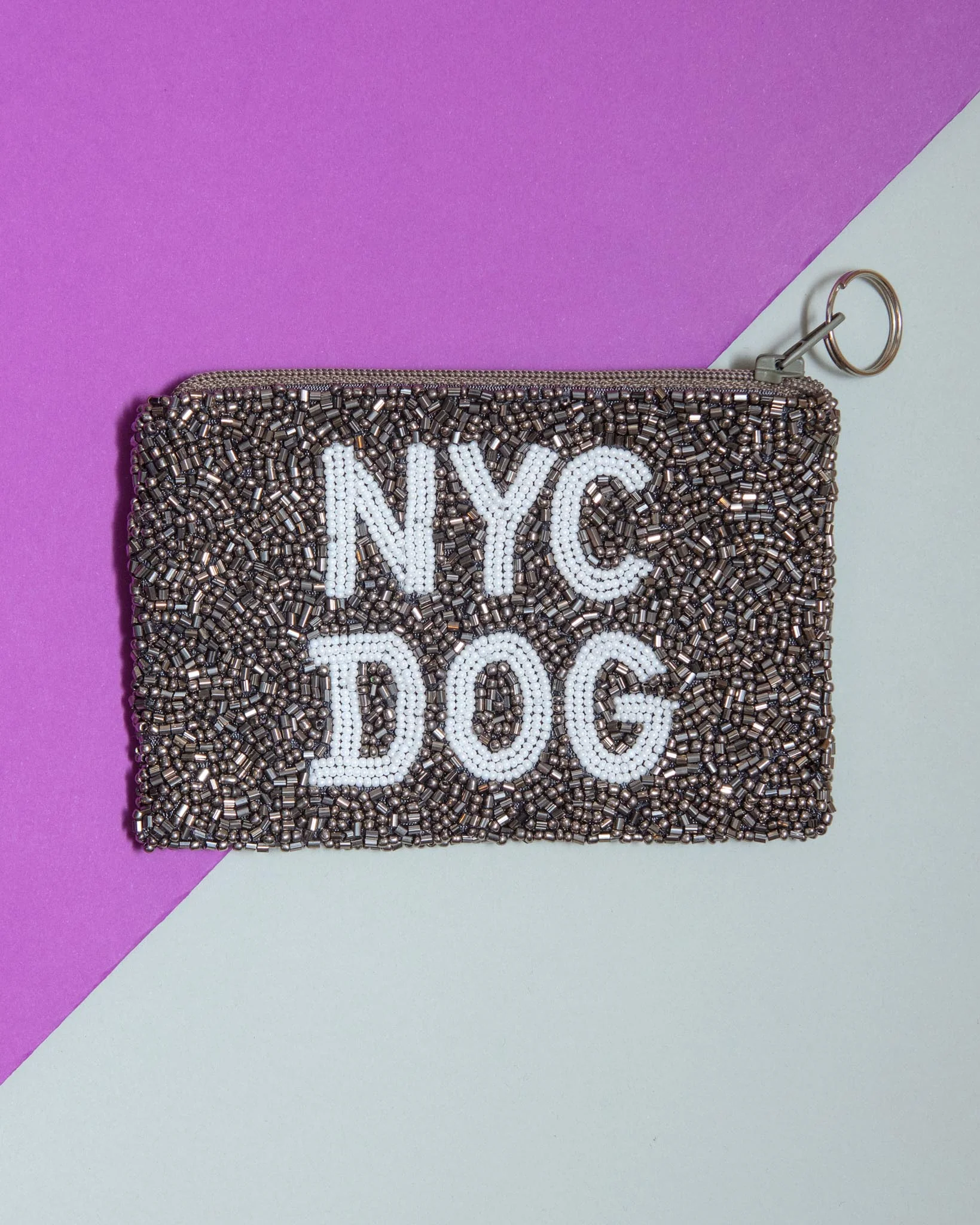 Dog NYC Beaded Coin Purse w/ Taxi - Image 2