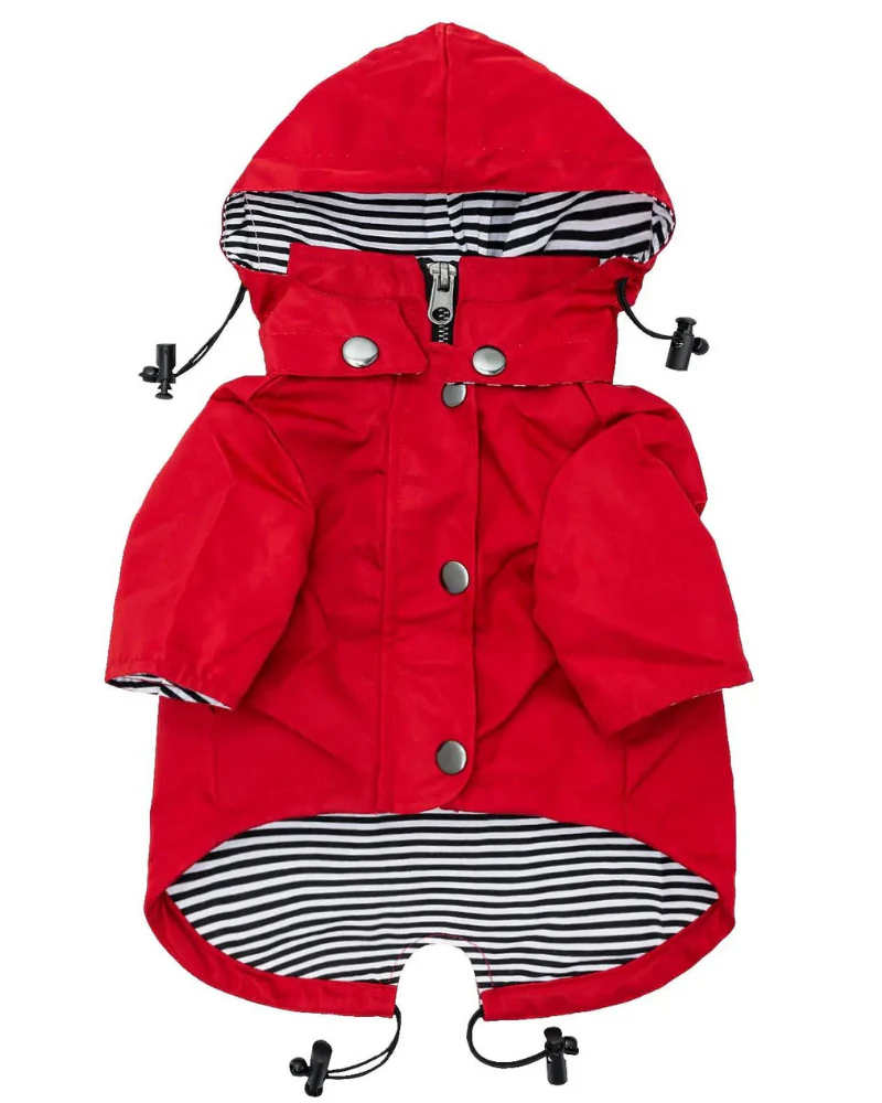 Rainy Day Dog Raincoat in Red - Image 2
