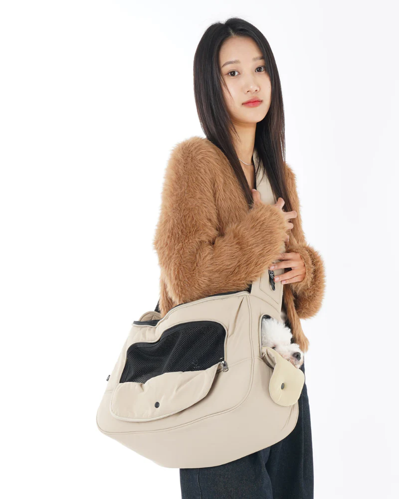 Crossbody Sling Dog Carrier Bag in Black, Beige or Olive (Airline Approved)