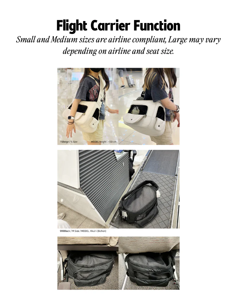 Crossbody Sling Dog Carrier Bag in Black, Beige or Olive (Airline Approved) - Image 17