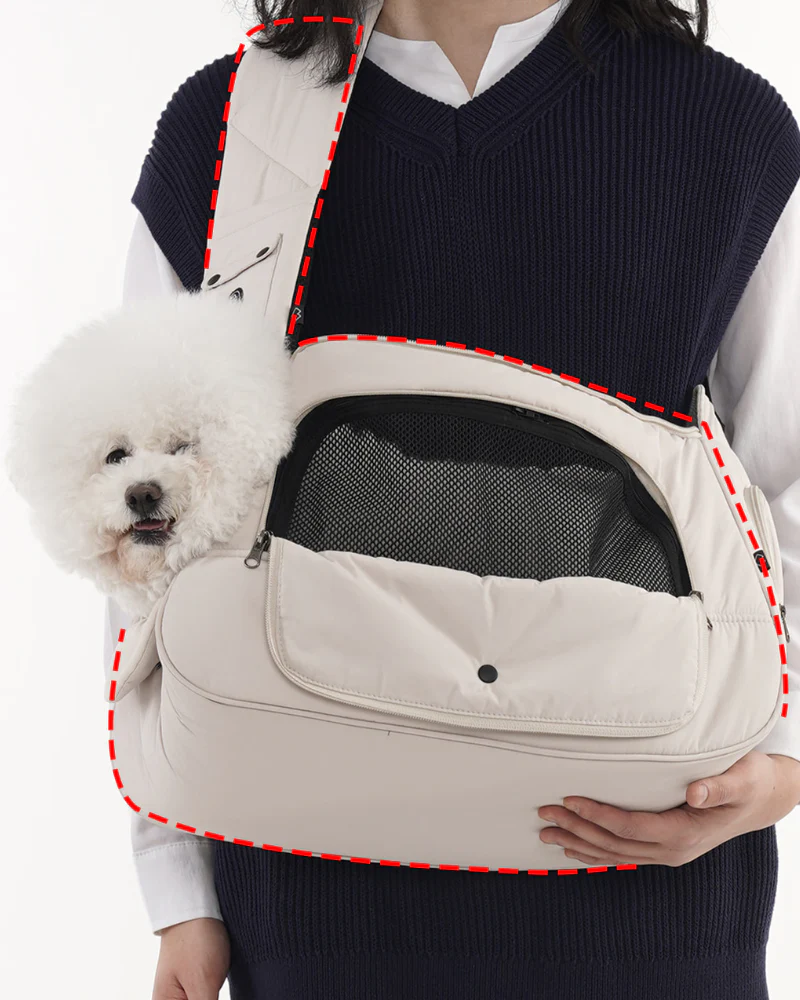 Crossbody Sling Dog Carrier Bag in Black, Beige or Olive (Airline Approved) - Image 8
