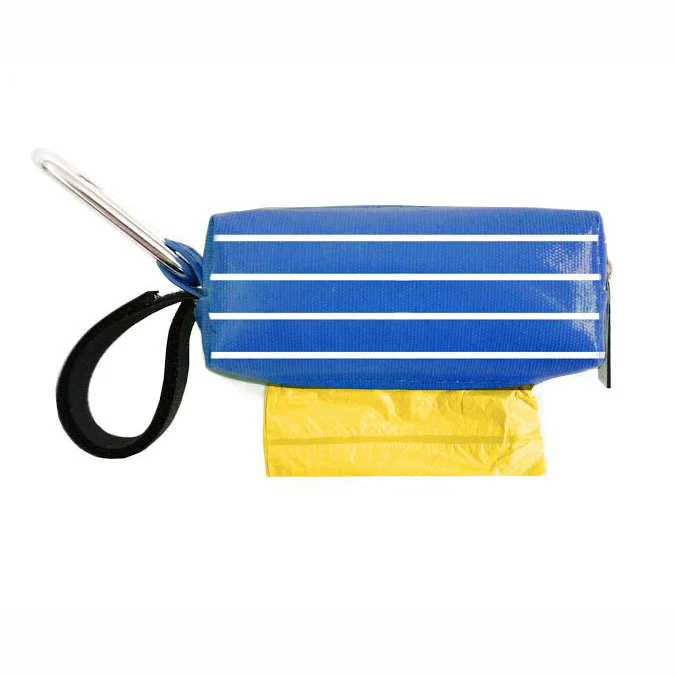 True Blue with White Stripes Dog Waste Bag Dispenser - Image 3