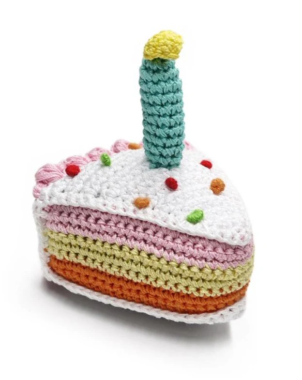 Birthday Cake Squeaky Knit Dog Toy - Image 2