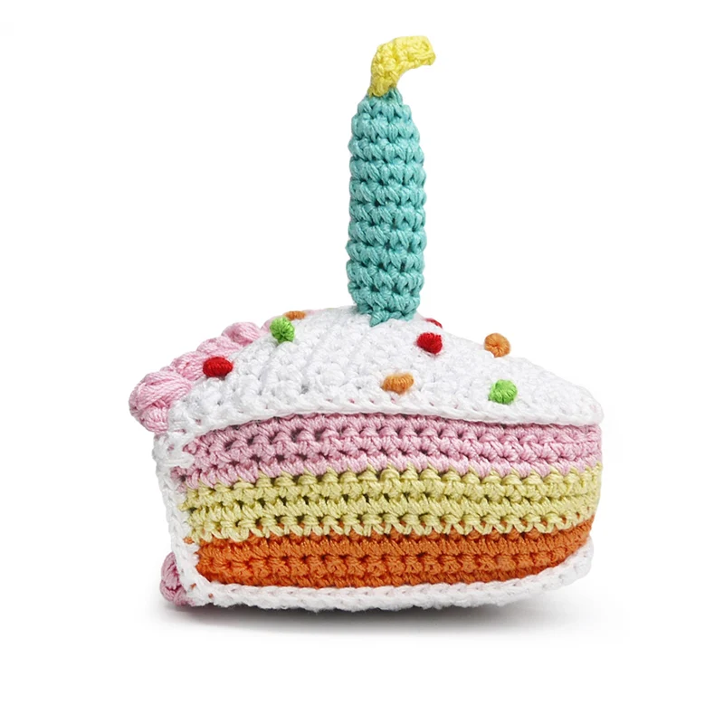 Birthday Cake Squeaky Knit Dog Toy - Image 5