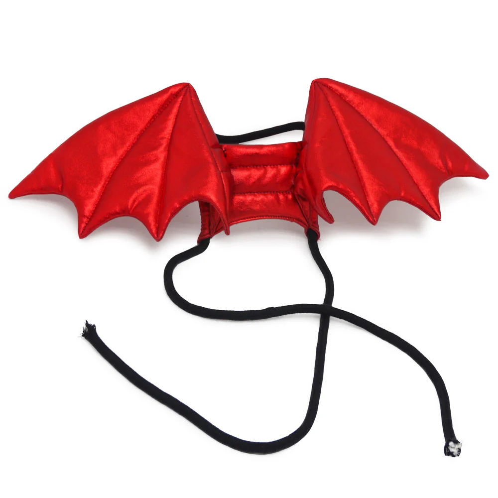 Adjustable Tie-On Dragon Howl-O-Ween Dog Wings in Red - Image 7