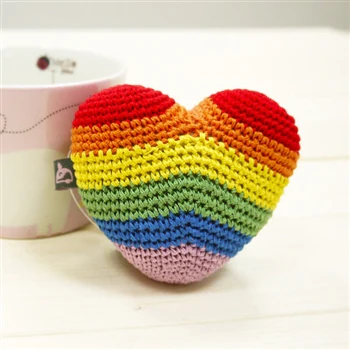Rainbow Heart Knit Dog Toy - Image 5