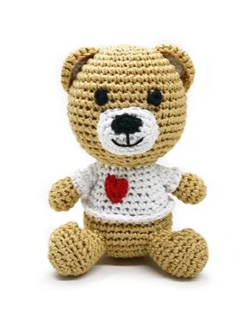 Teddy Bear Organic Knit Dog Toy - Image 2