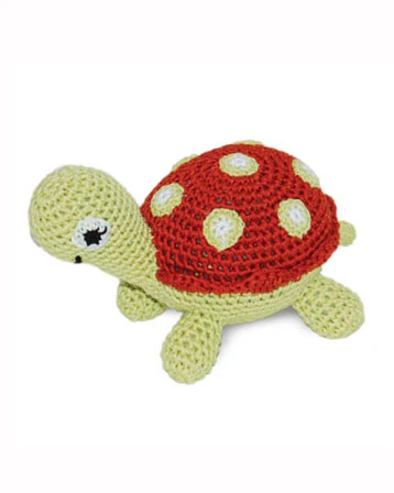 Turtle Squeaky Knit Dog Toy - Image 2