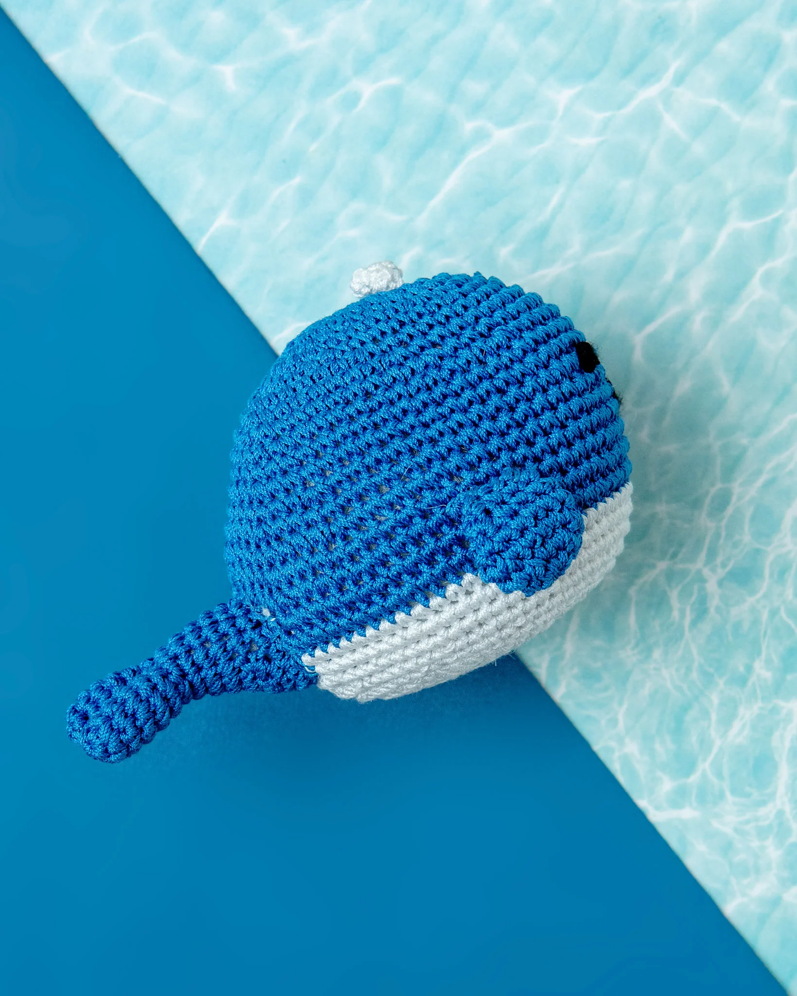 Knit Whale Squeaky Dog Toy