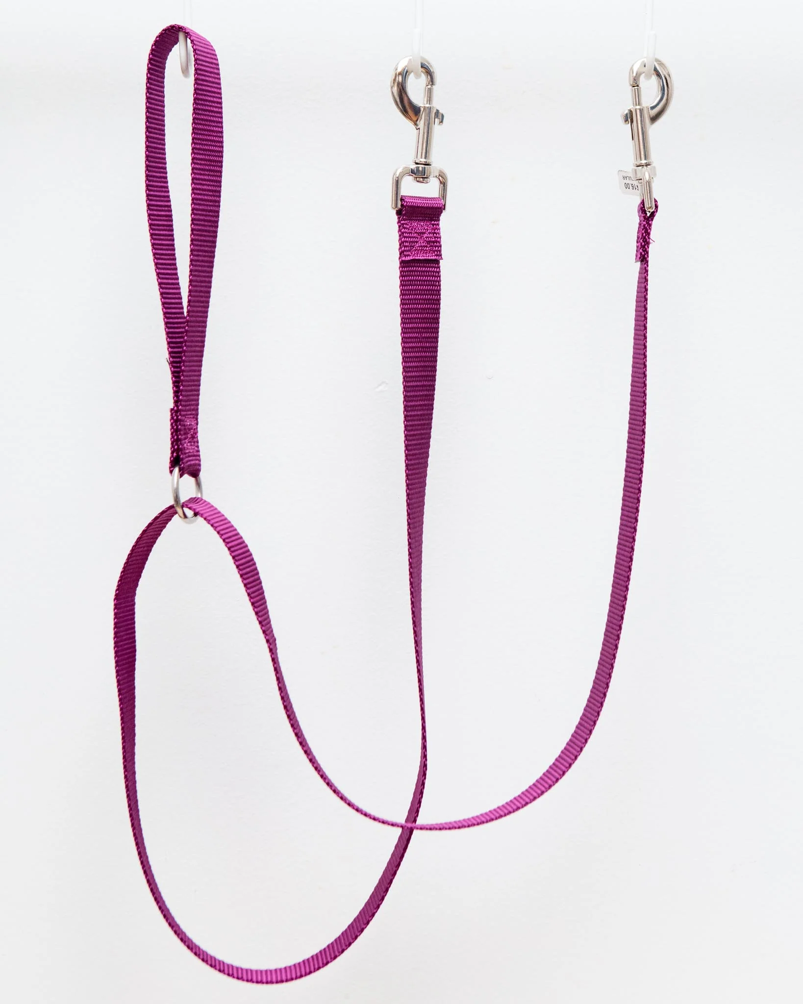 Double Clip Training Leash in Burgundy (Made in the USA) - Image 5