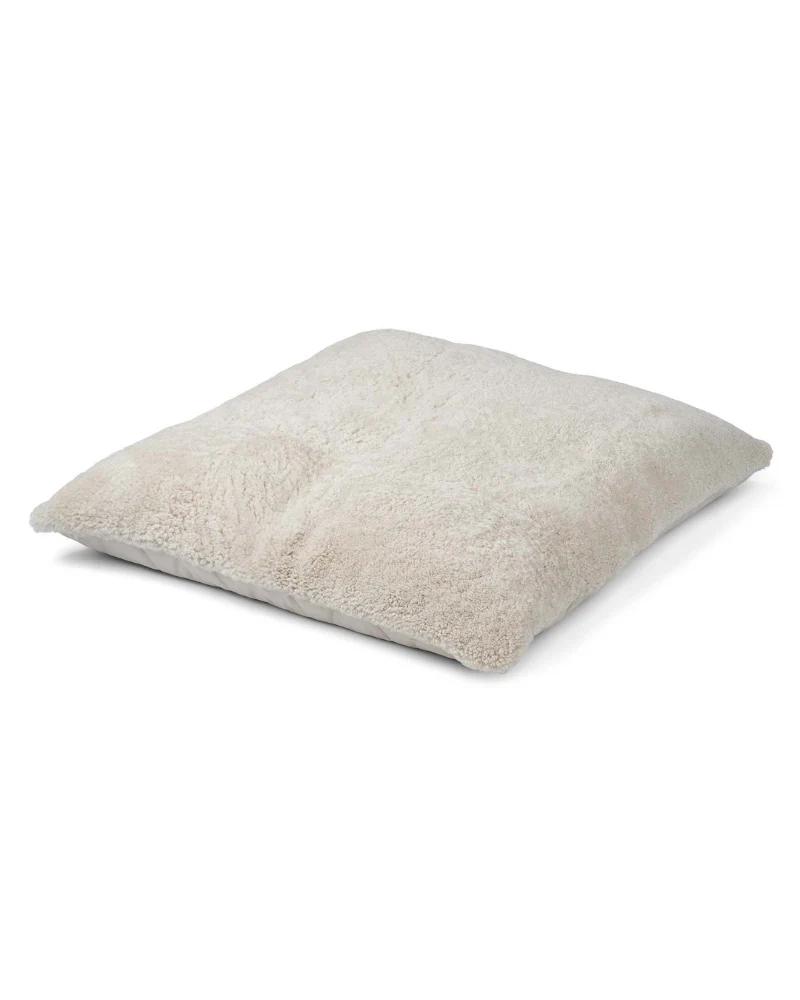 Double-Sided Shortwool Sheepskin Cushion Dog Bed in Pearl (35" x 35") - Image 2