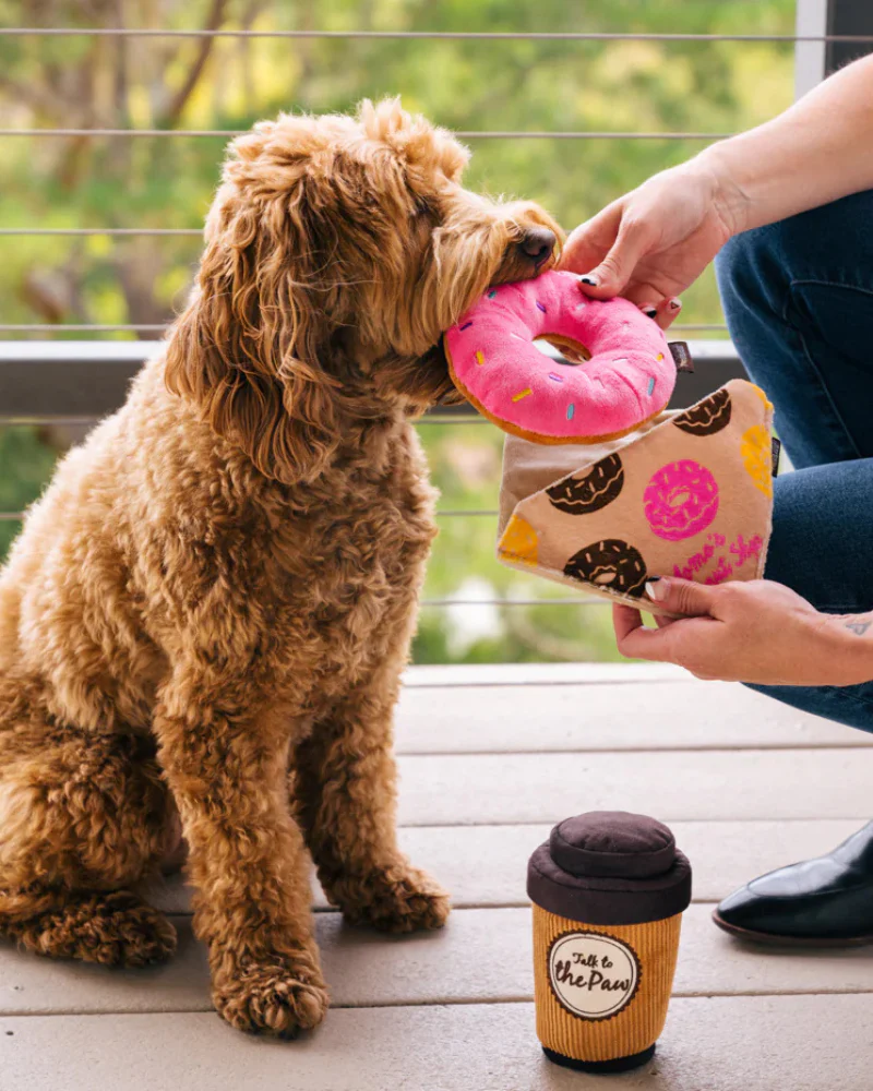 Doughboy Donut Squeaky Plush Dog Toy - Image 2