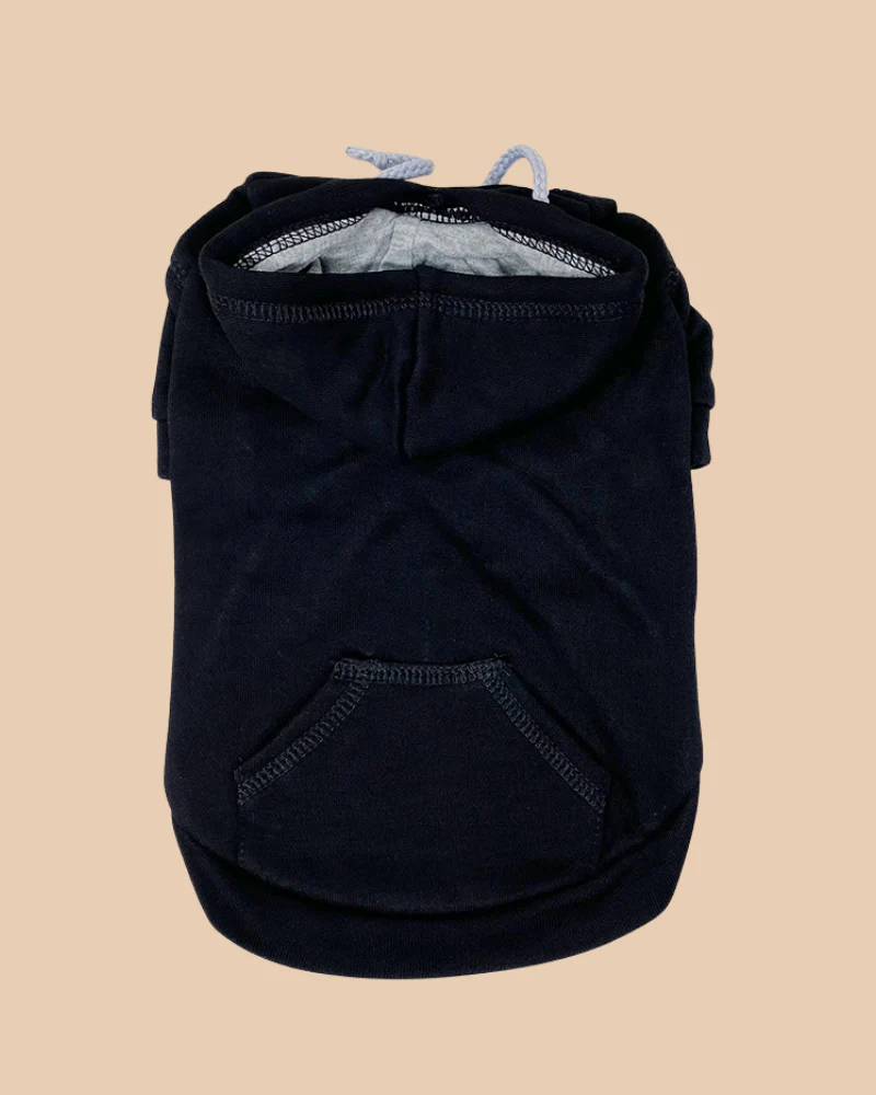 Drawstring Dog Hoodie in Black<br>((FINAL SALE)) - Image 2