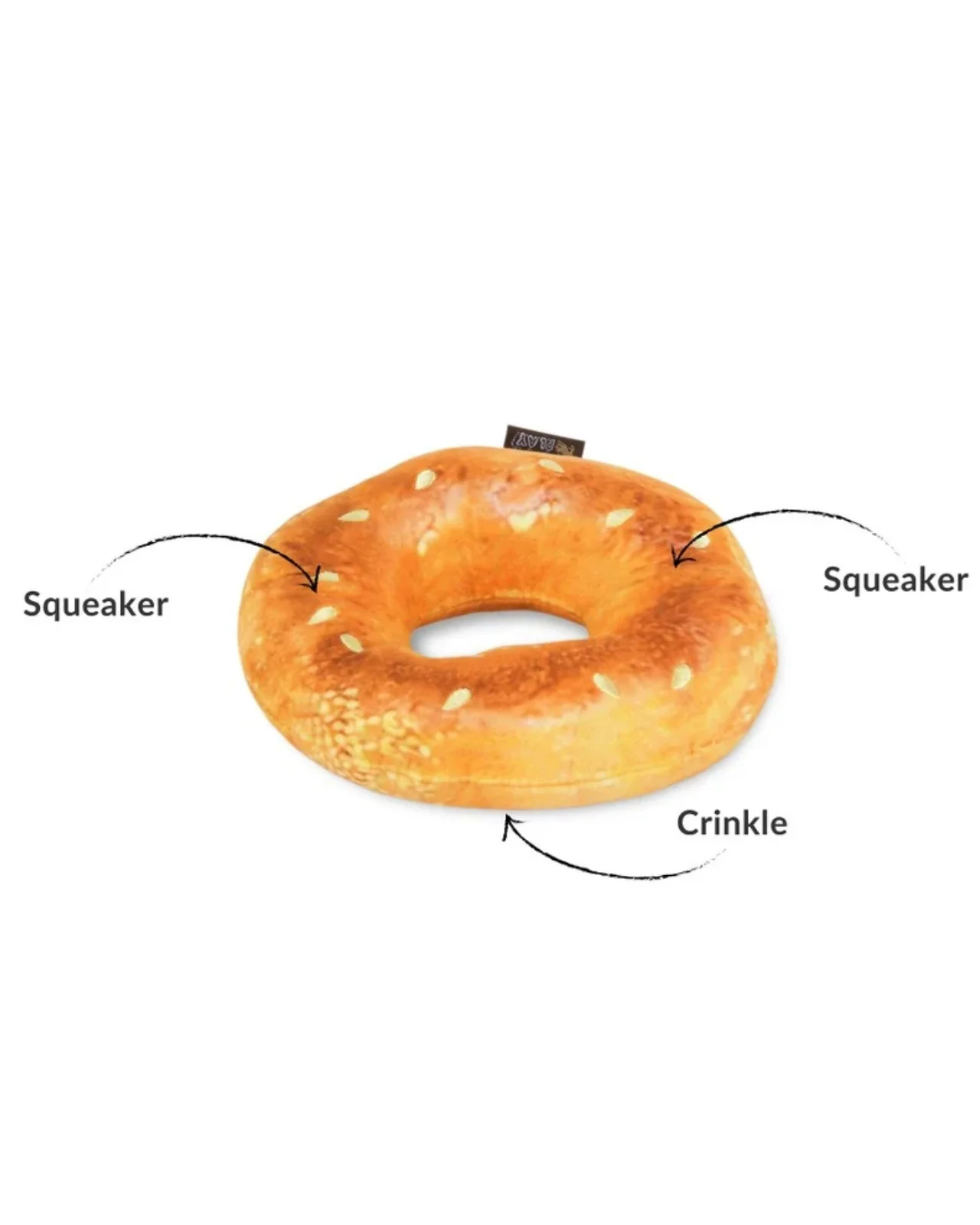 Bagel Squeak + Crinkle Dog Toy - Image 4