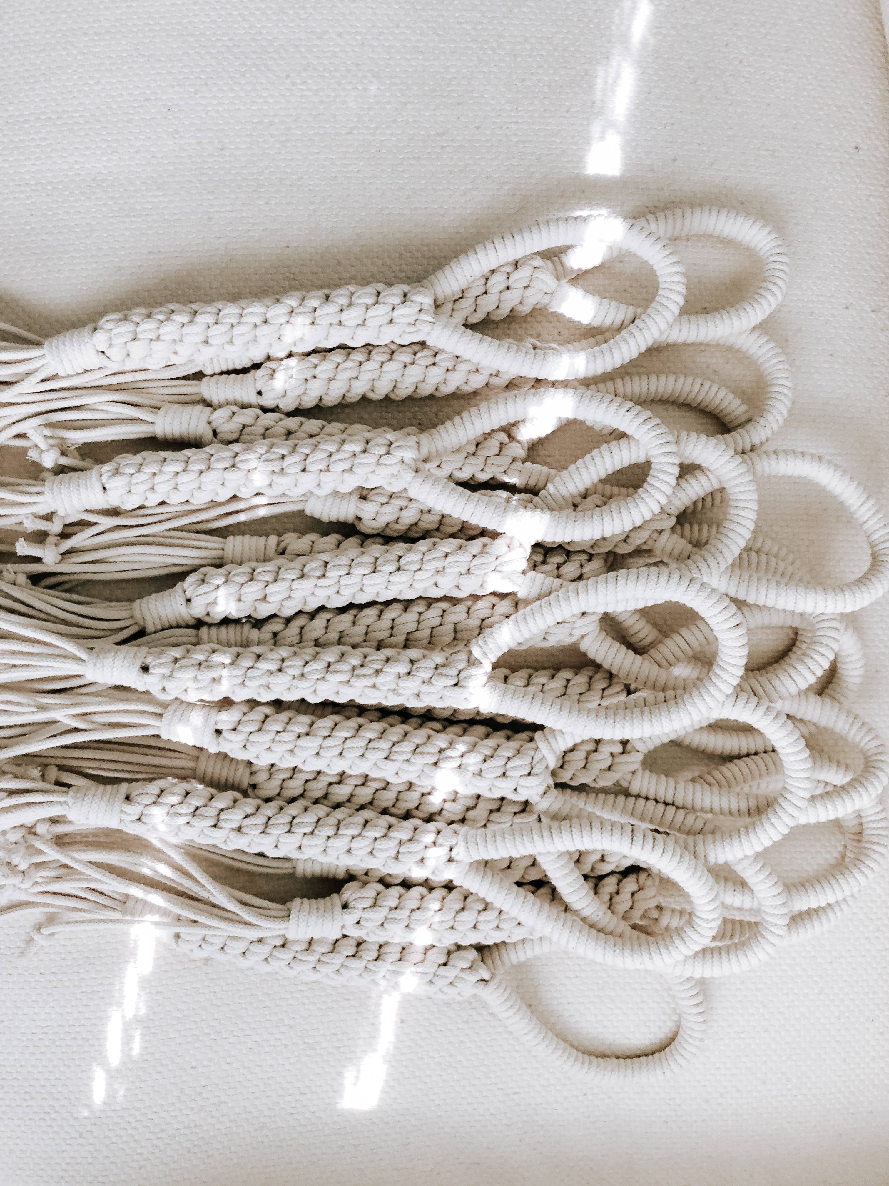 Macrame Rope Cotton Dog Tug Toy in Ivory (Made in the USA) - Image 9
