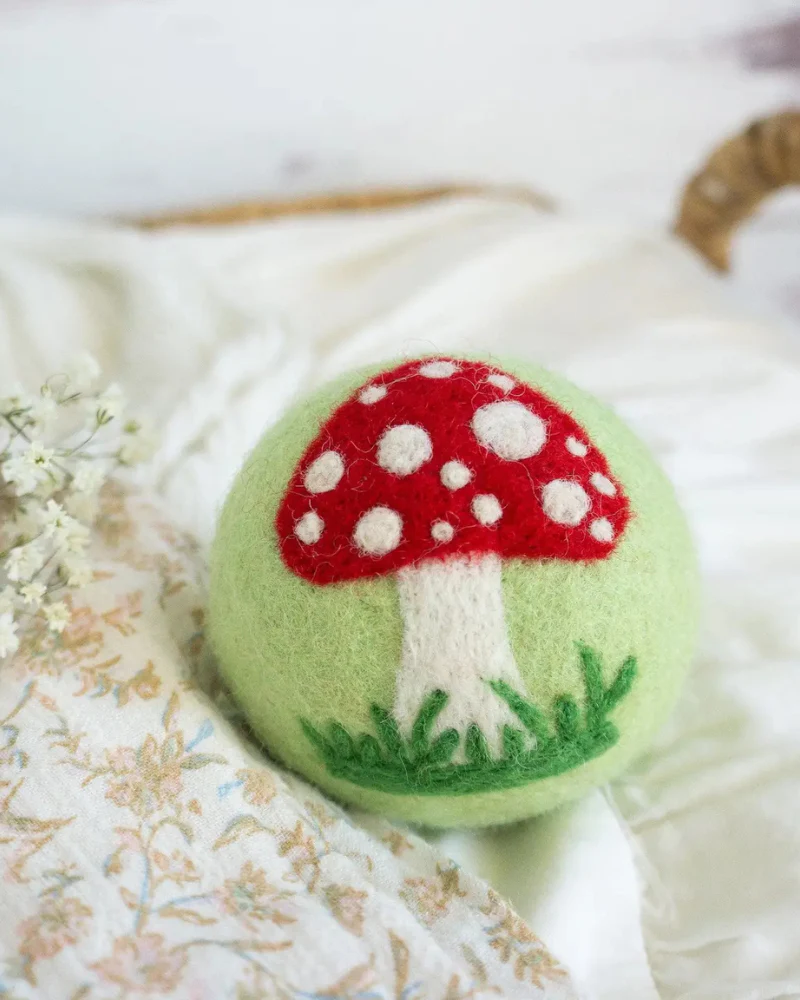 Enchanted Mushrooms Wool Dog Ball - Image 3
