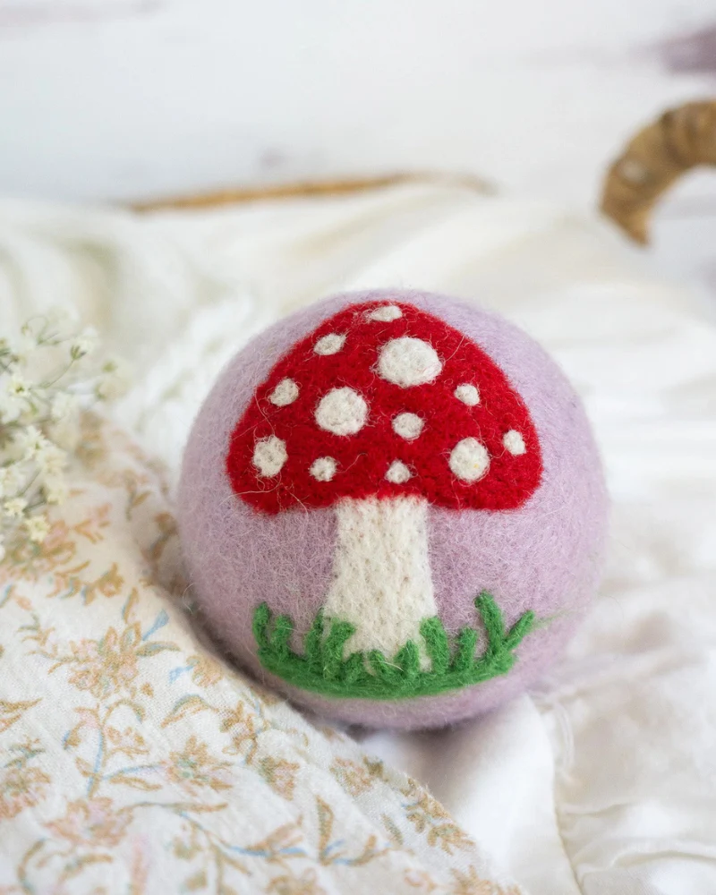Enchanted Mushrooms Wool Dog Ball - Image 5