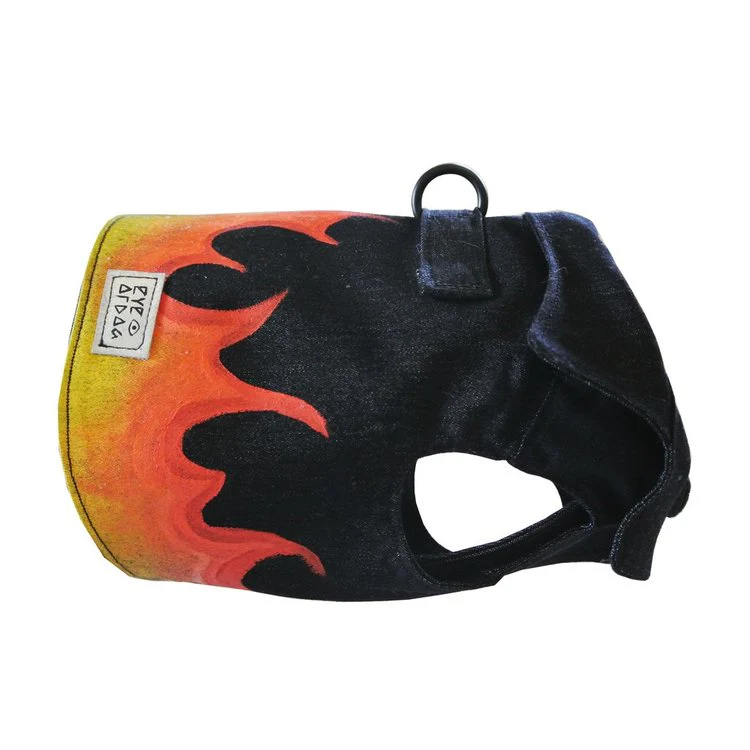 EYE OF DOG | Flames Vest in Black Denim - Image 2