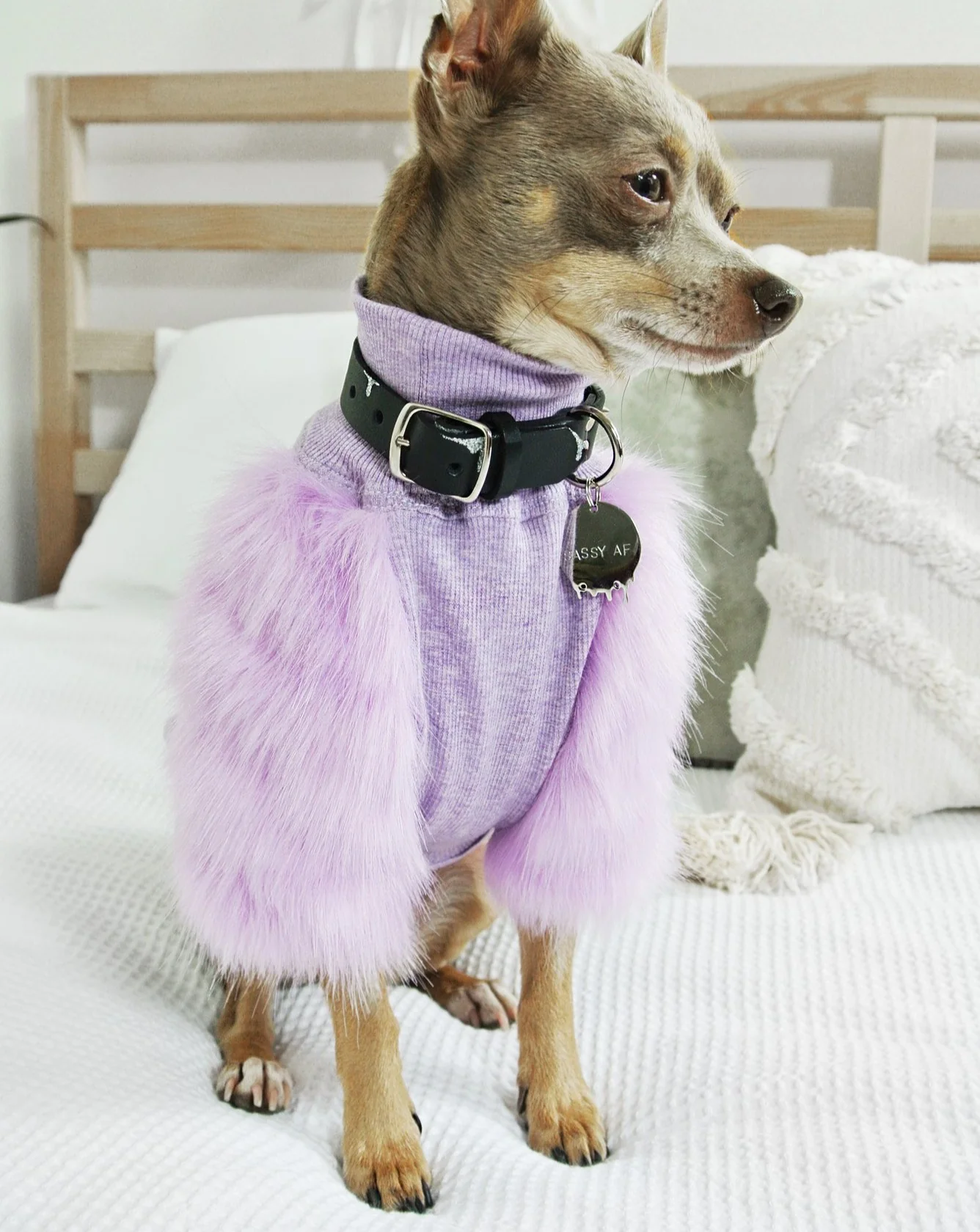 Lilac Faux Fur Dog Top (FINAL SALE) - Image 2