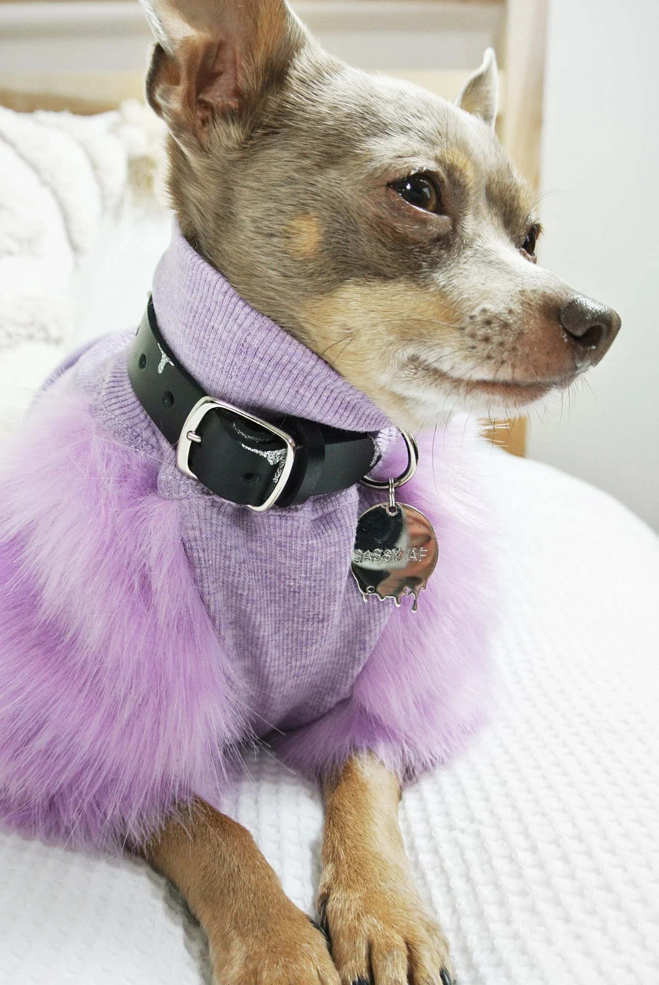 Lilac Faux Fur Dog Top (FINAL SALE) - Image 6