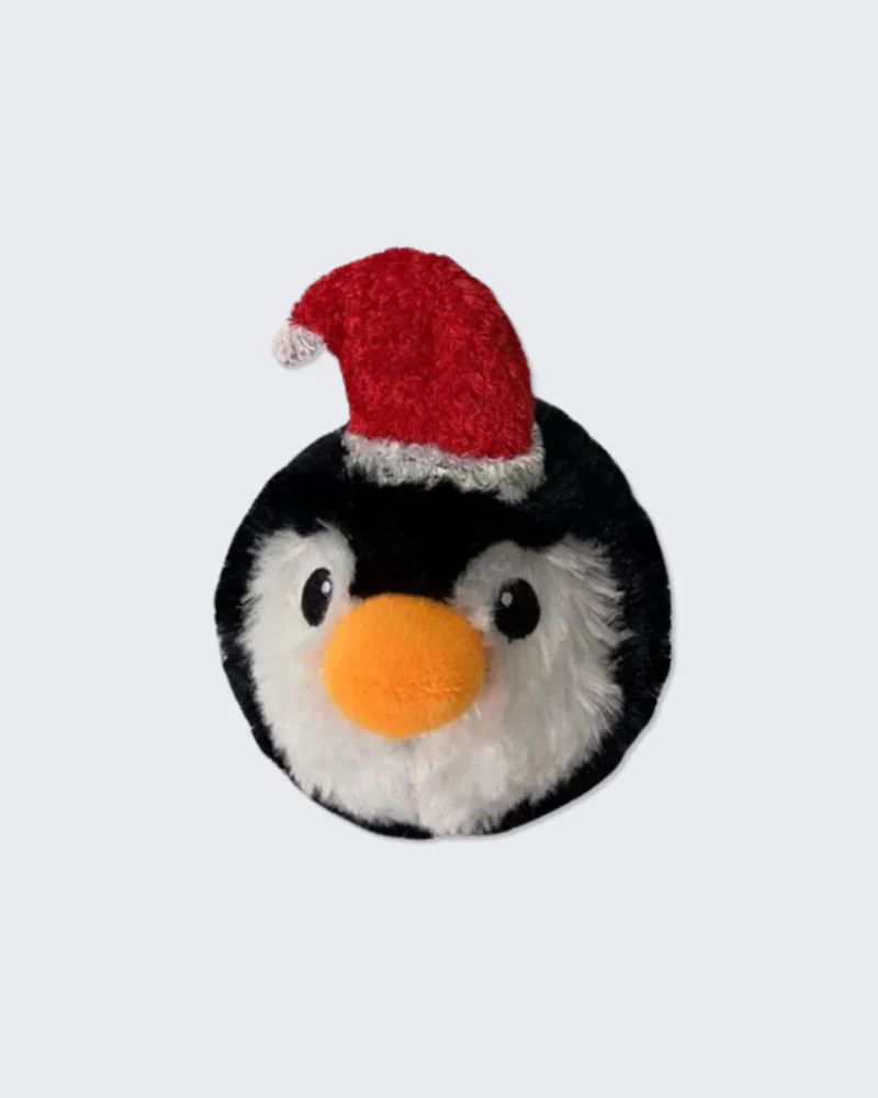 Ez Squeaky Santa Penguin Ball Dog Toy (4")