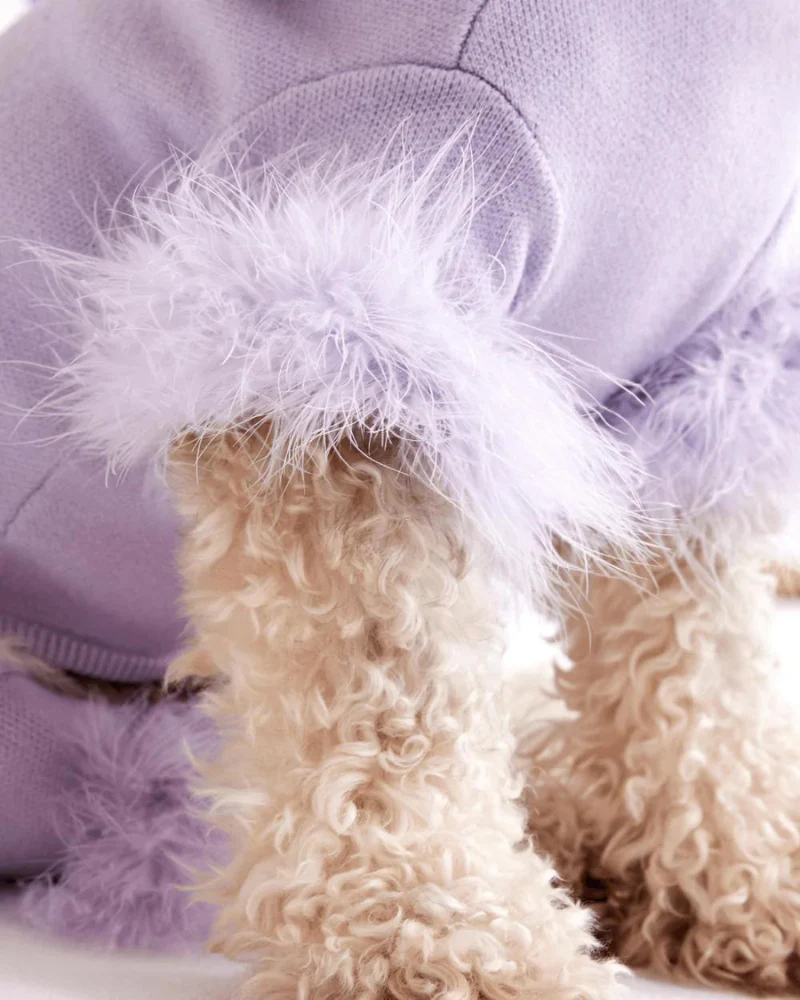 Feather Knit Dog Onesie in Lavender (FINAL SALE) - Image 2