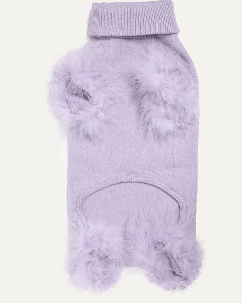 Feather Knit Dog Onesie in Lavender (FINAL SALE) - Image 4