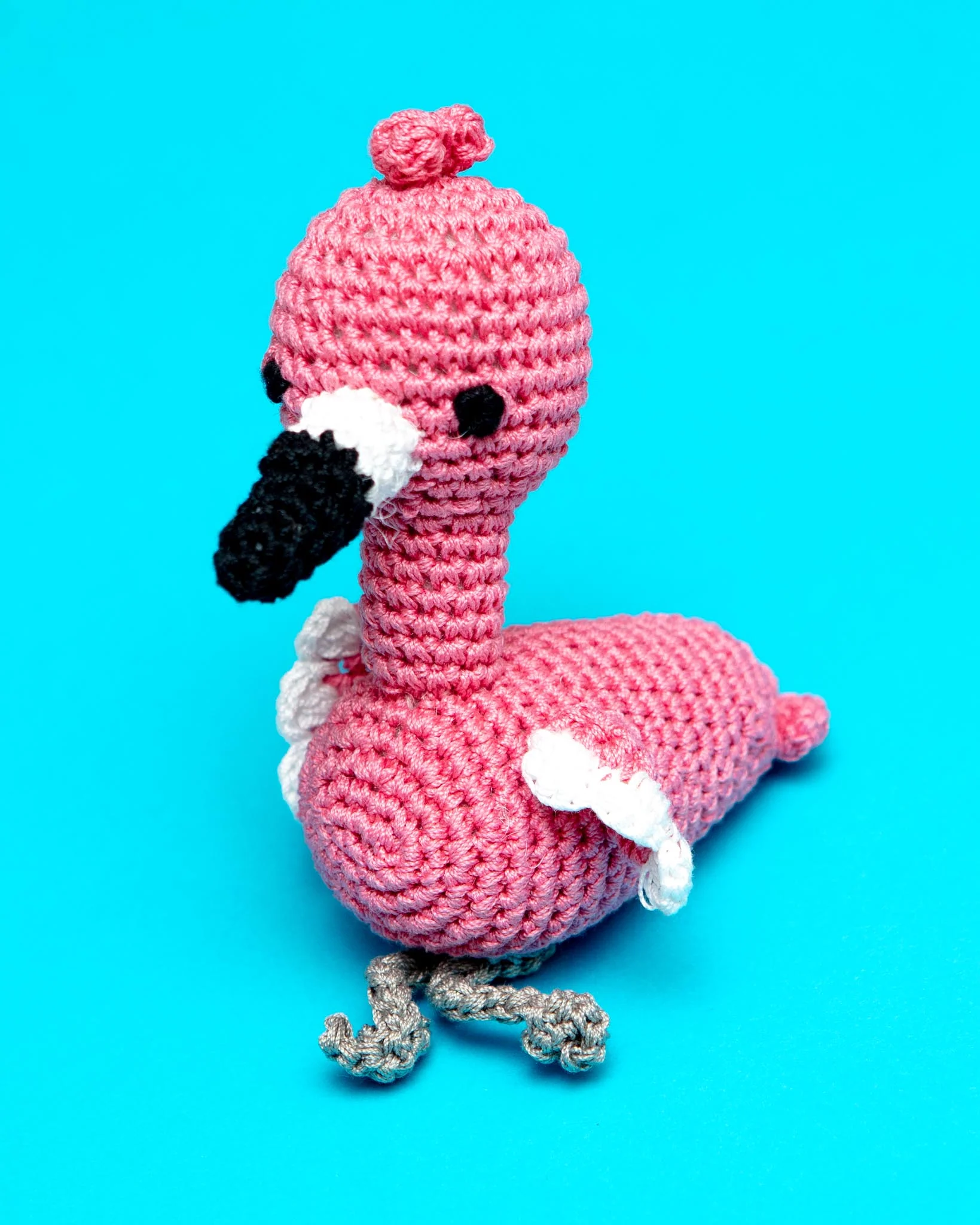 Fergie the Flamingo Organic Cotton Knit Dog Toy