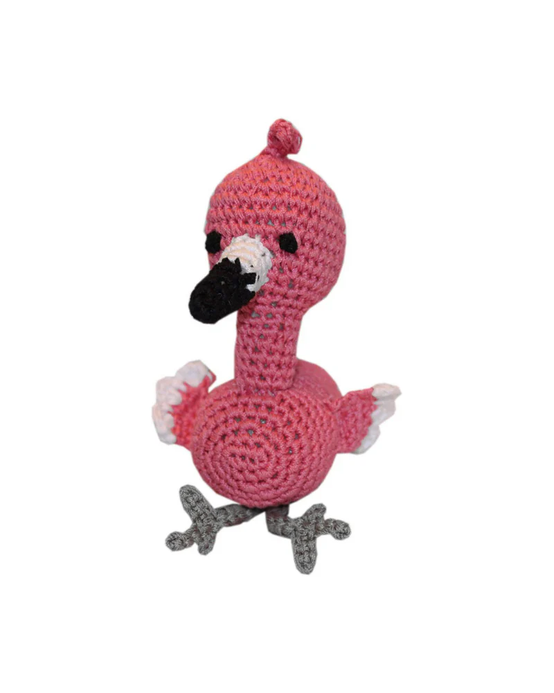 Fergie the Flamingo Organic Cotton Knit Dog Toy - Image 2